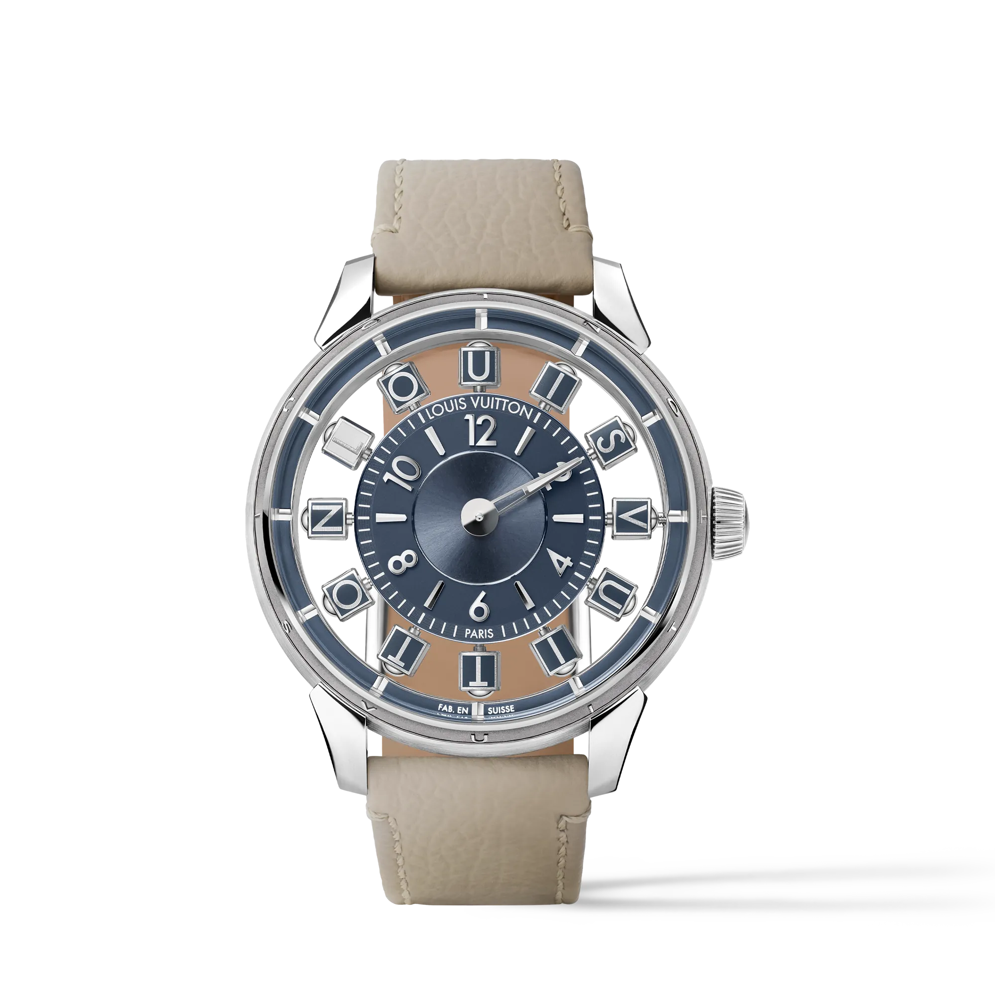 Louis Vuitton Tambour Taiko Spin Time Air, Automatic, 42.5mm, White gold Watches - W9WG41 Silver