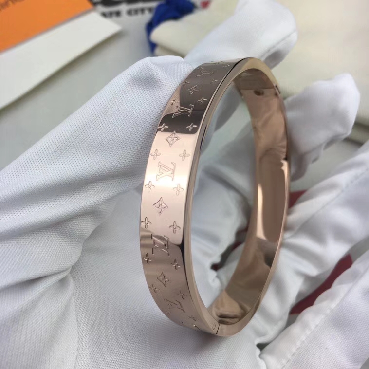 Louis Vuitton NanoGram Cuff Bracelets M00253 Pink Gold