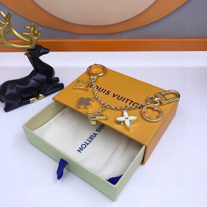 Louis Vuitton Fleur de Monogram Bag Charm Chain in Gold Accessories M65111