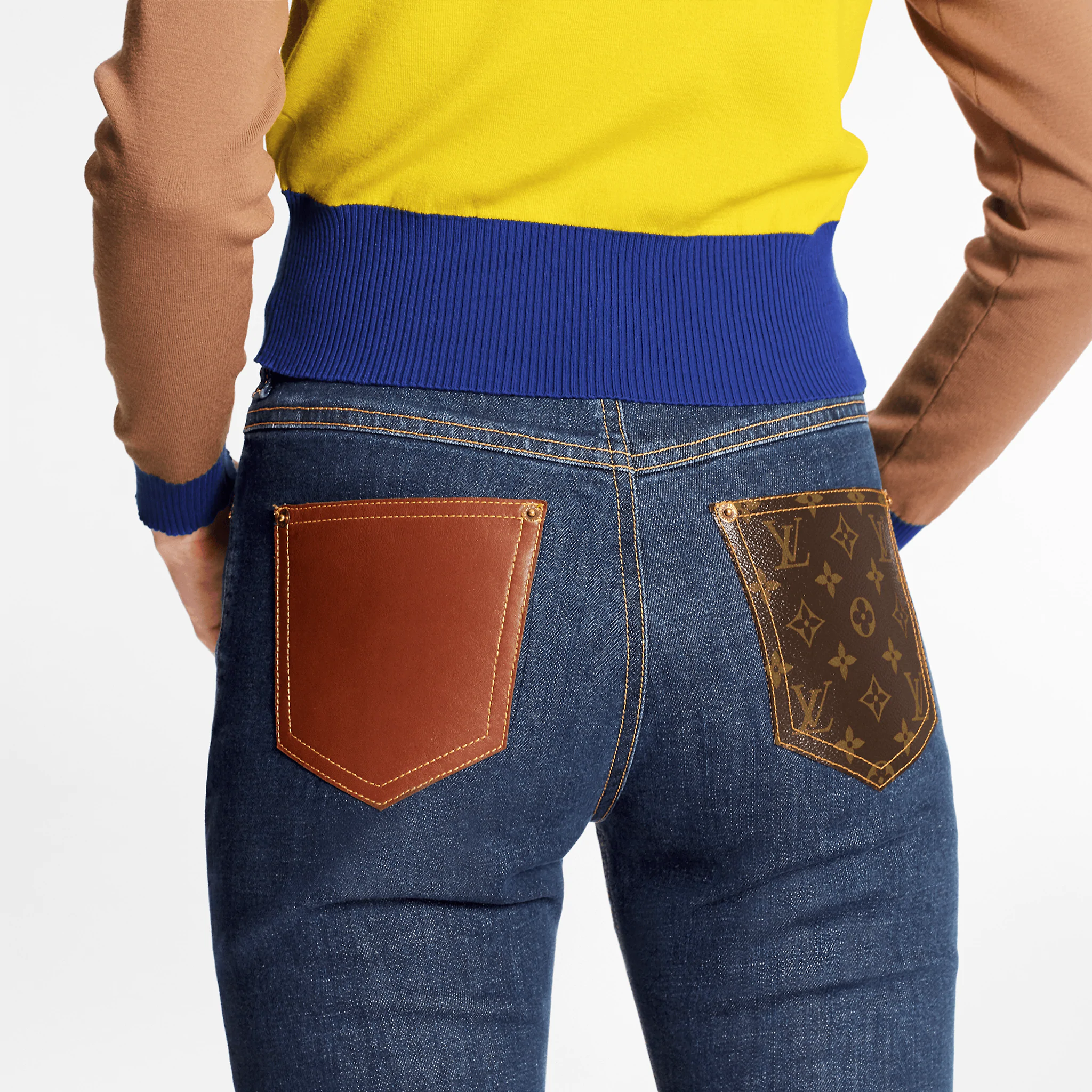 Louis Vuitton Mid-Rise, Straight Classic Jeans In Stretch Indigo Denim 1A83TE