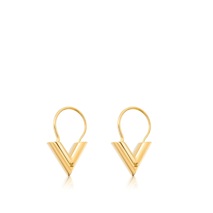 Louis Vuitton Essential V Small Hoop Earrings M61088 Gold
