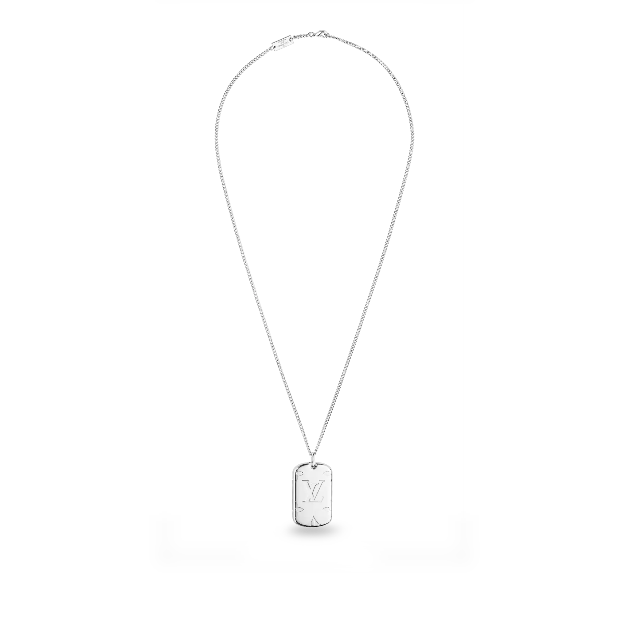 Louis Vuitton Monogram locket necklace Men in Silver - Accessories M62484