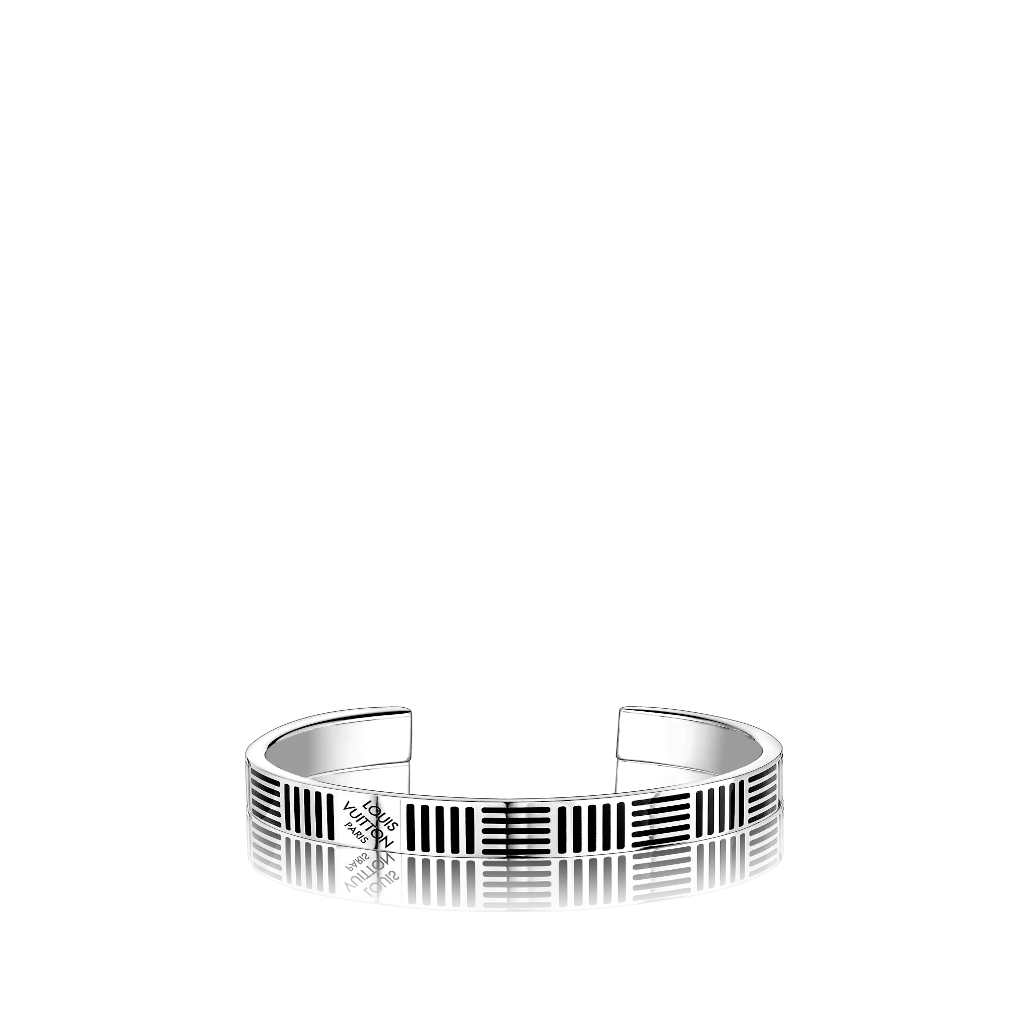 Louis Vuitton Damier Black cuff Men in Silver - Accessories M62492 Louis Vuitton Damier Black cuff Men in Silver - Accessories M62492
