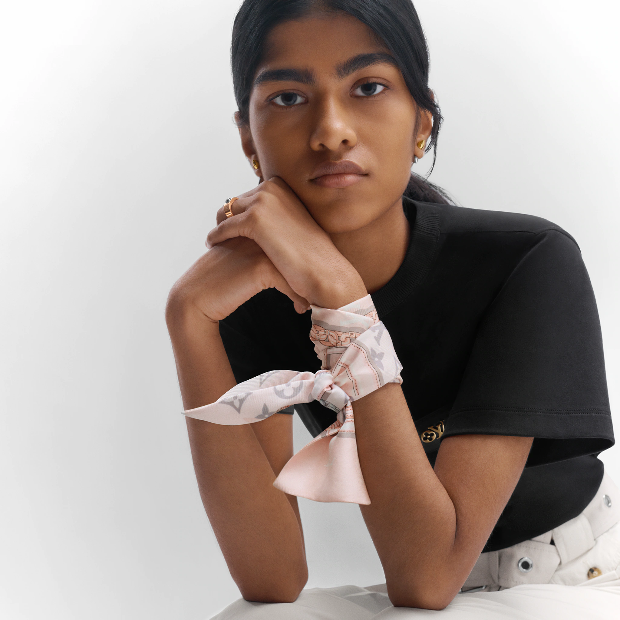 Louis Vuitton Monogram Confidential Bandeau Women Silk M70637 Light Pink