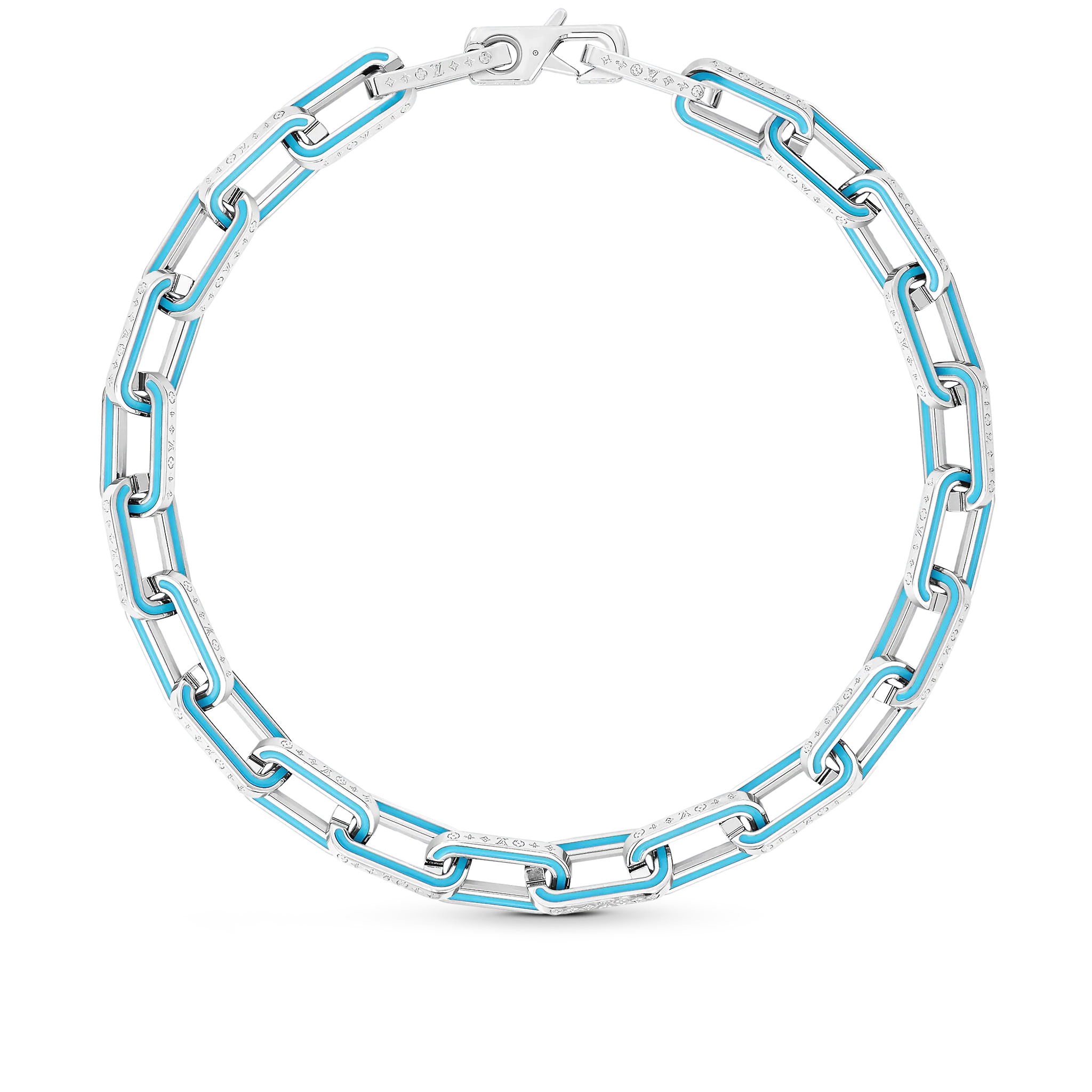 Louis Vuitton Monogram Links Chain Necklace Men in Blue - Accessories M80194 Louis Vuitton Monogram Links Chain Necklace Men in Blue - Accessories M80194