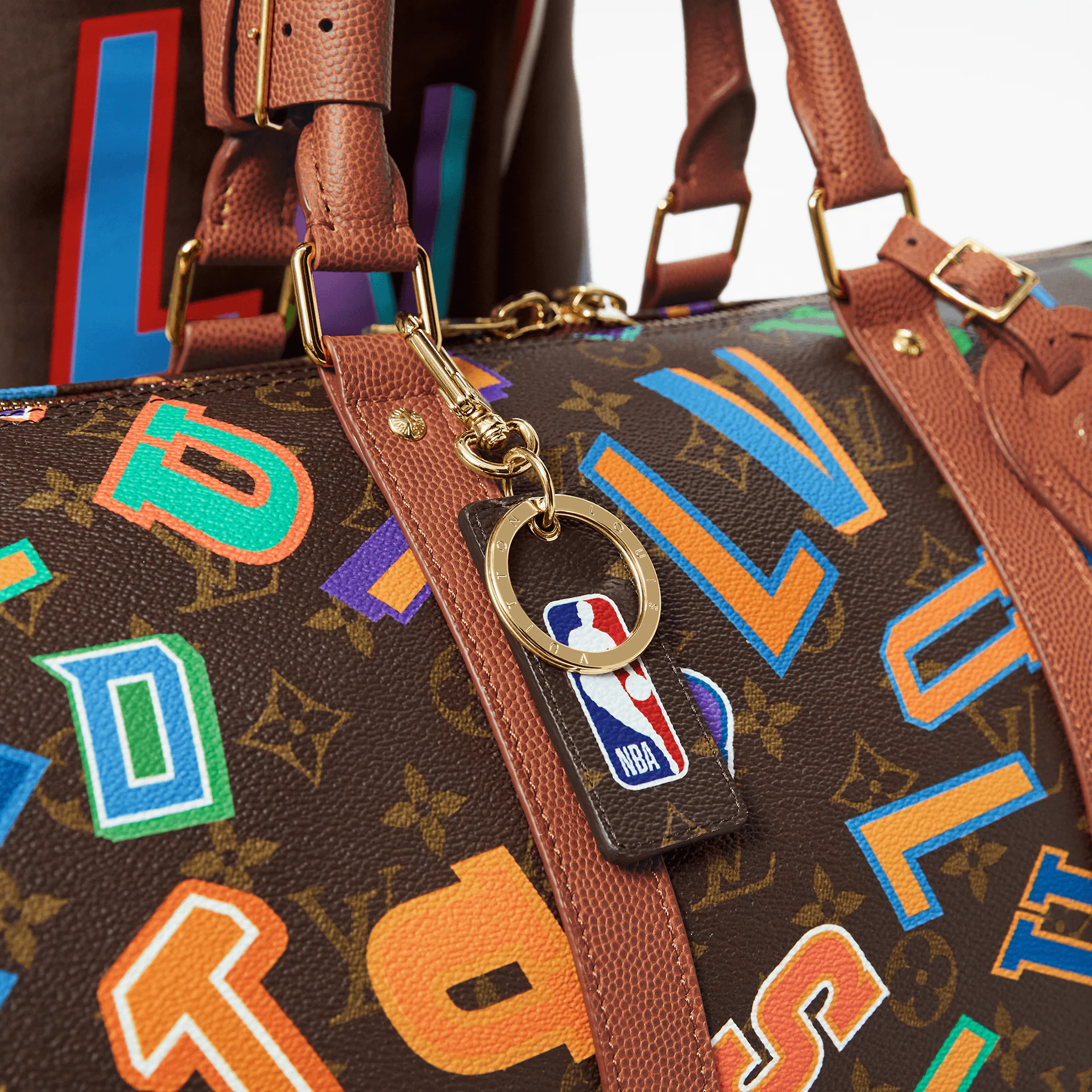 Louis Vuitton LVXNBA Monogram Letters Tab Bag Charm And Key Holder in Brown - Accessories MP3019