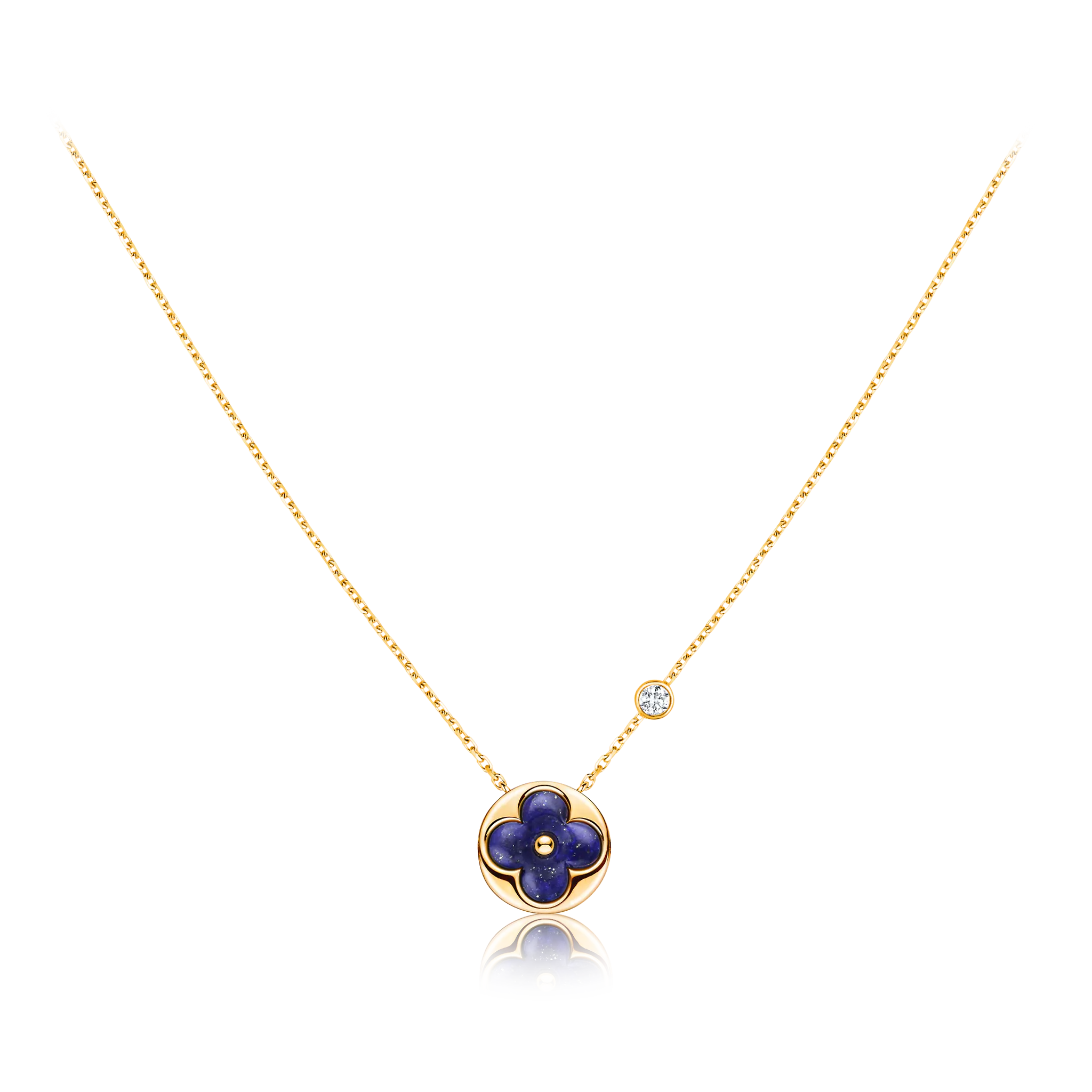 Louis Vuitton Color Blossom BB Sun Pendant, Yellow gold, Lapis Lazuli and diamond in - Jewelry Q93611