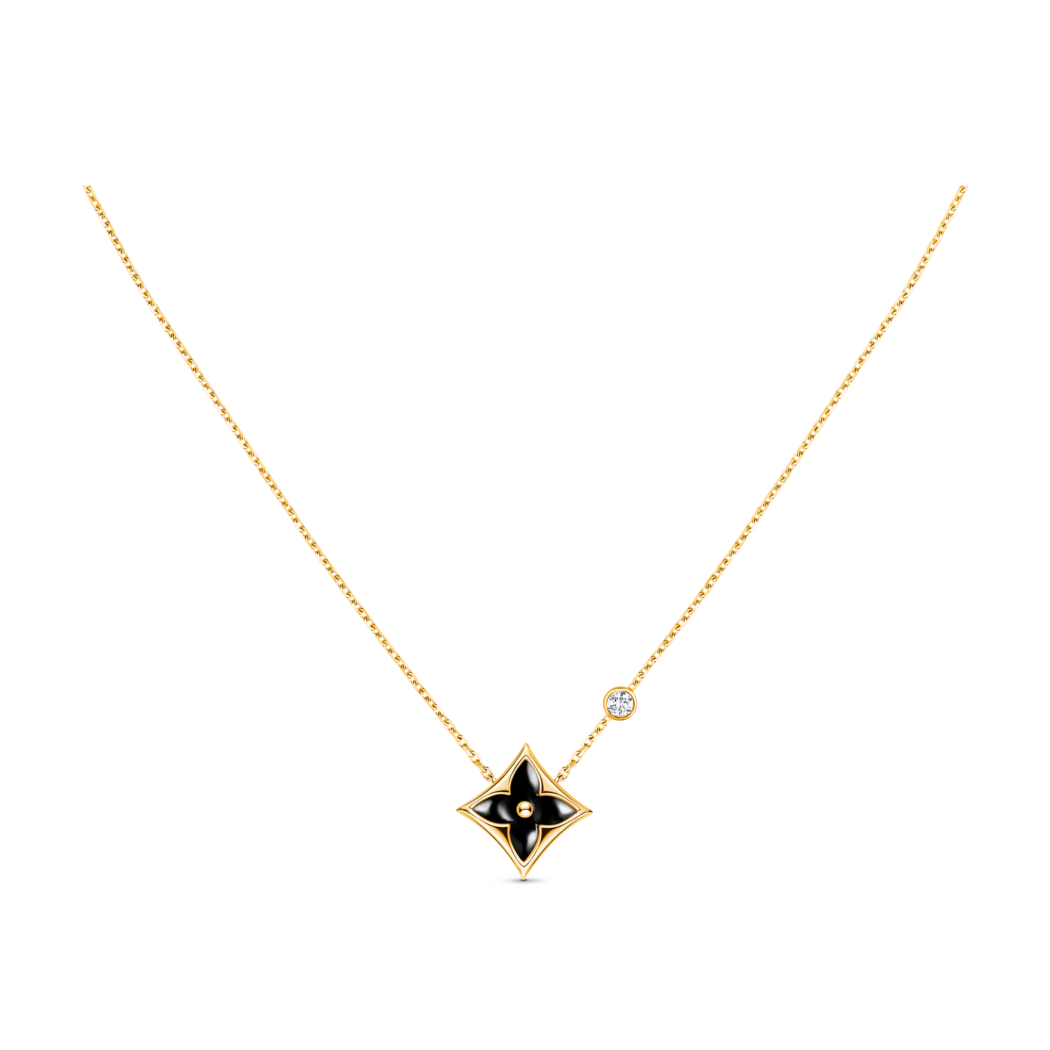Louis Vuitton Color Blossom Bb Star Pendant, Yellow Gold, Onyx And Diamond in Gold - Jewelry Q93699