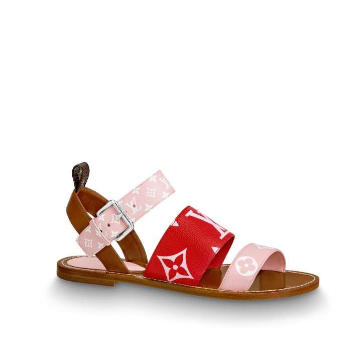 Louis Vuitton Patent Monogram Formentera Flat Sandal 1A57ZQ ROSE/ROUGE