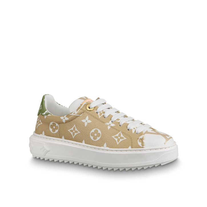 Louis Vuitton Patent Monogram Time Out Sneaker 1A58AL Blanc/Moka