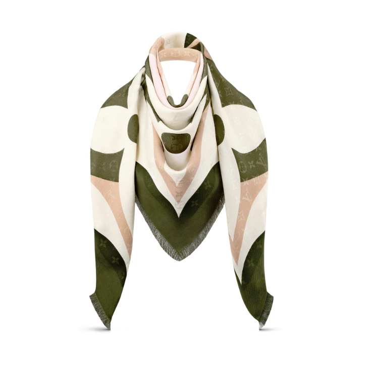 Louis Vuitton Kaleidogram Monogram Shawl M73373 Kaki Khaki Green