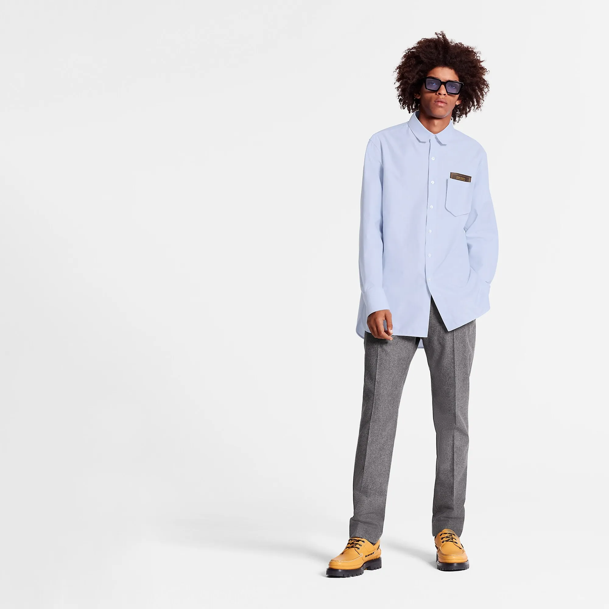 Louis Vuitton Oxford DNA Shirt Cigarette Pocket - Men - Ready to Wear 1A5VJQ Ocean