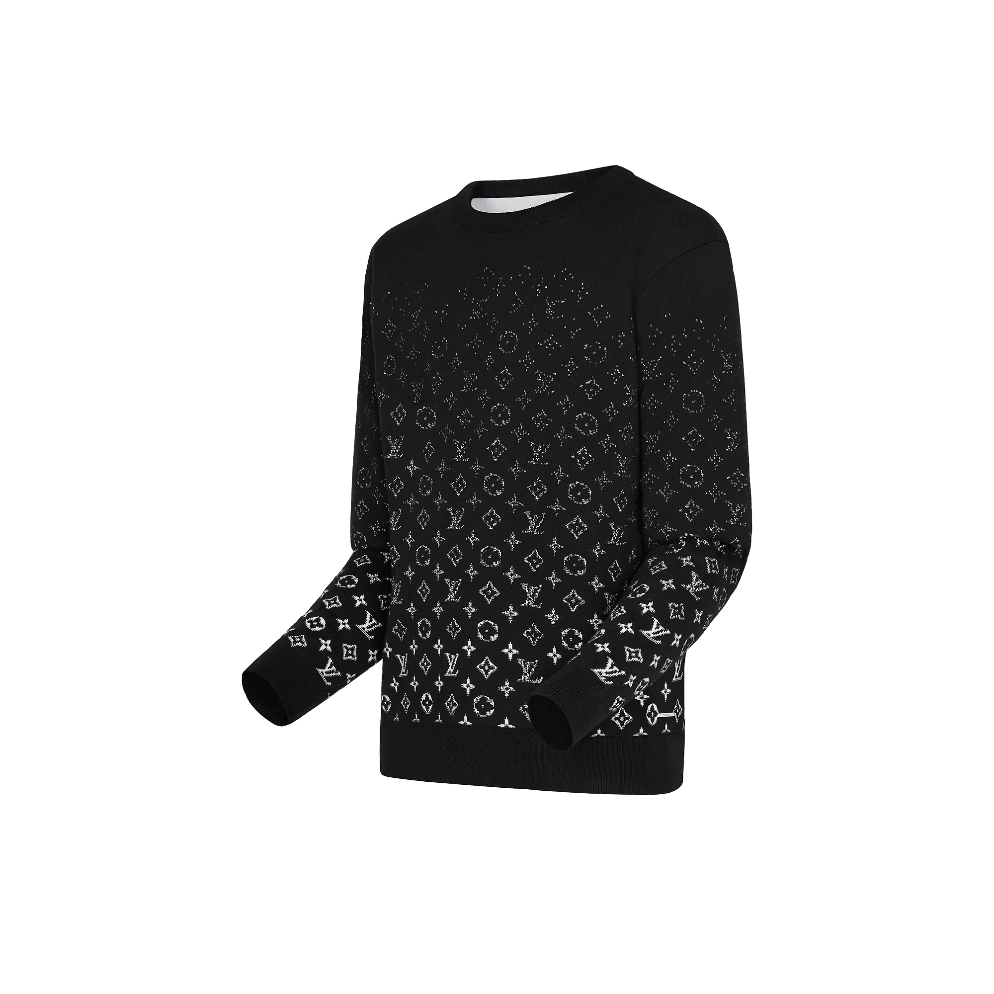 Louis Vuitton Lvse Monogram Degrade Crewneck - Men - Ready-to-Wear 1A8FM3 Noir Blanc