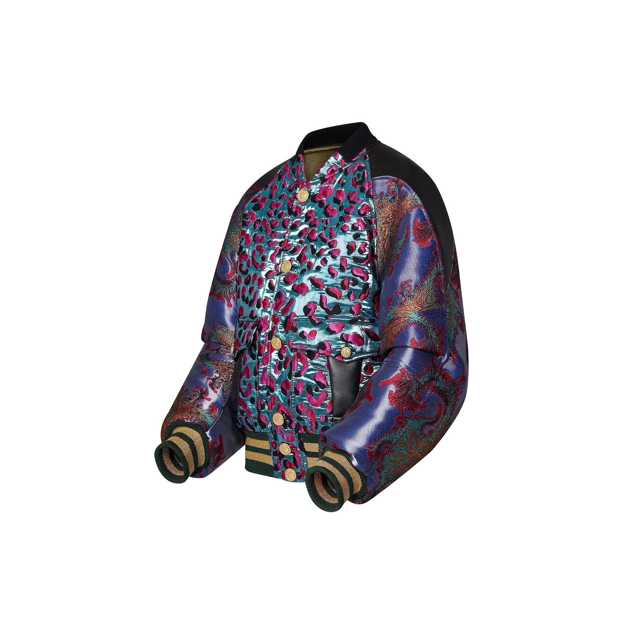 Louis Vuitton Mixed Material Bomber Jacket - Women - Ready-to-Wear 1A9KRM