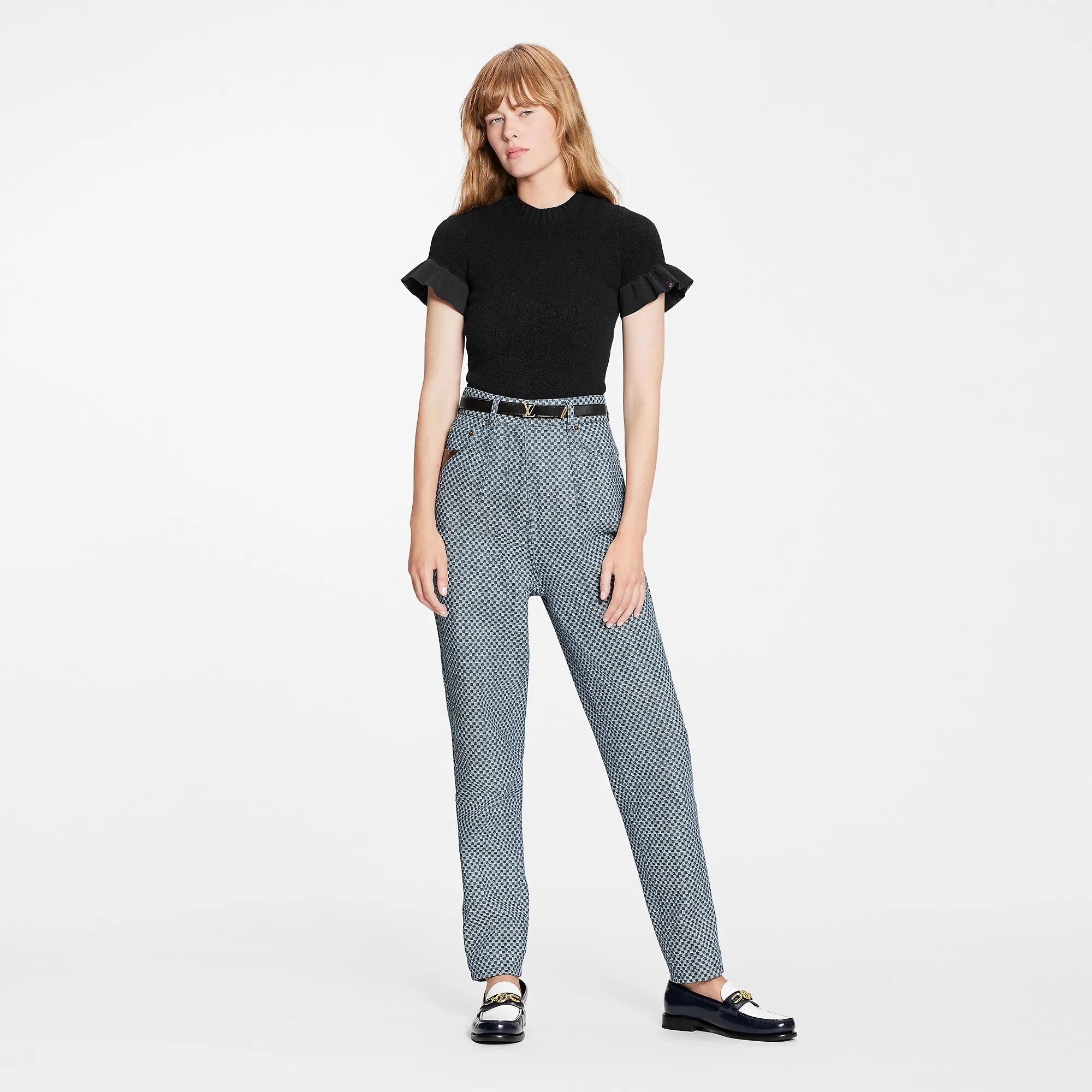 Louis Vuitton Mini Checkerboard Denim Carrot Pants - Women - Ready-to-Wear 1A9KU2