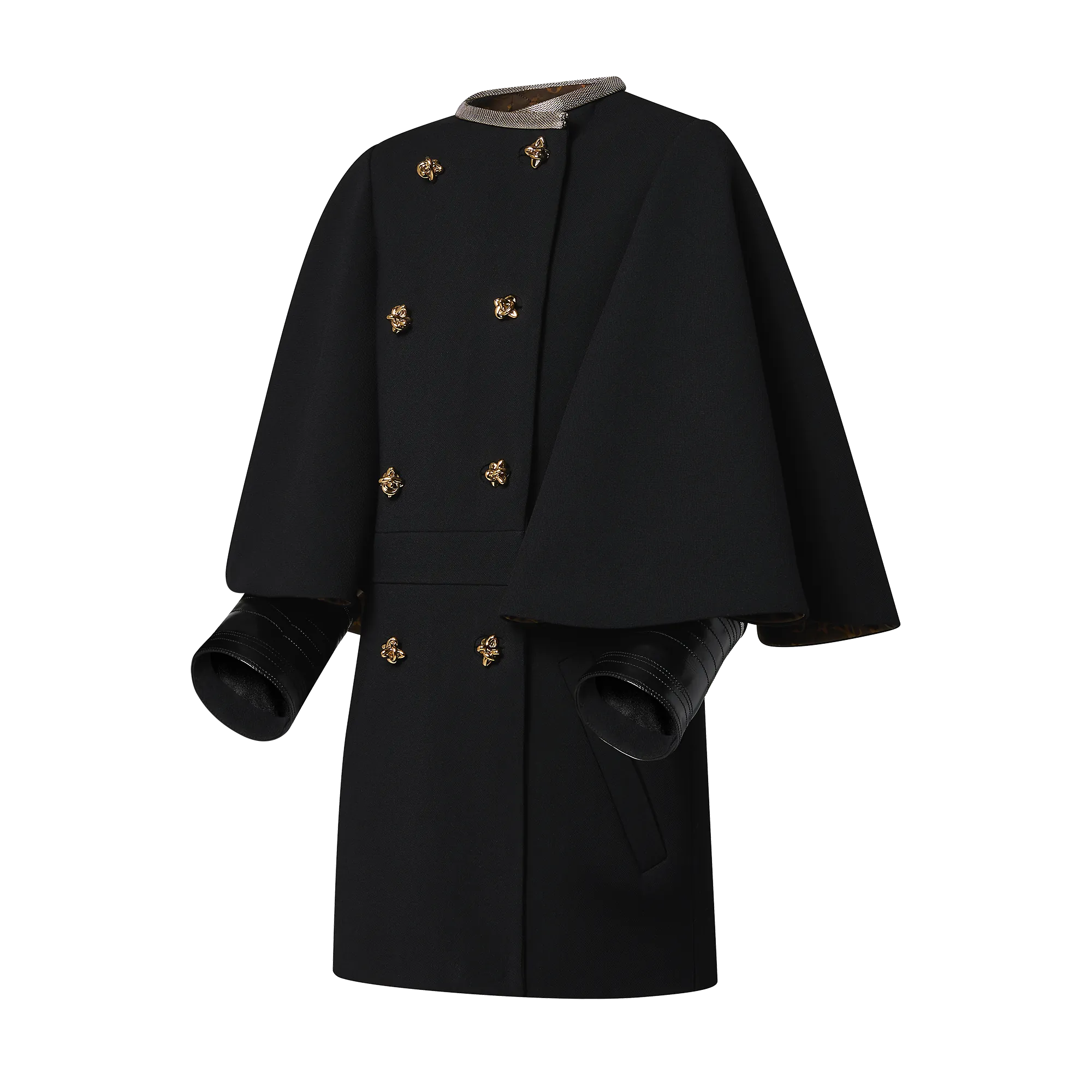 Louis Vuitton Wool Crepe Cape-Sleeve Coat - Women - Ready-to-Wear 1A9MPE