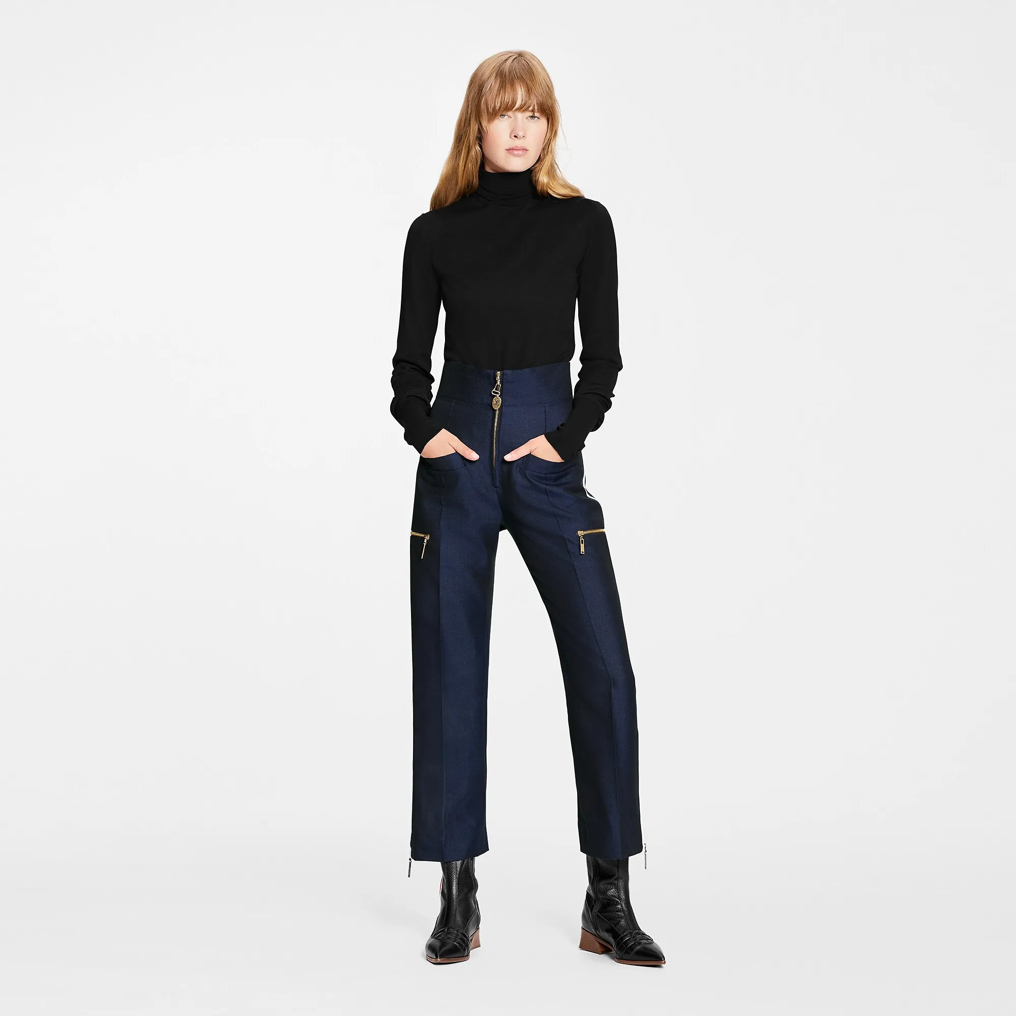 Louis Vuitton Contrast Seam Mohair Pants - Women - Ready-to-Wear 1A9QS4