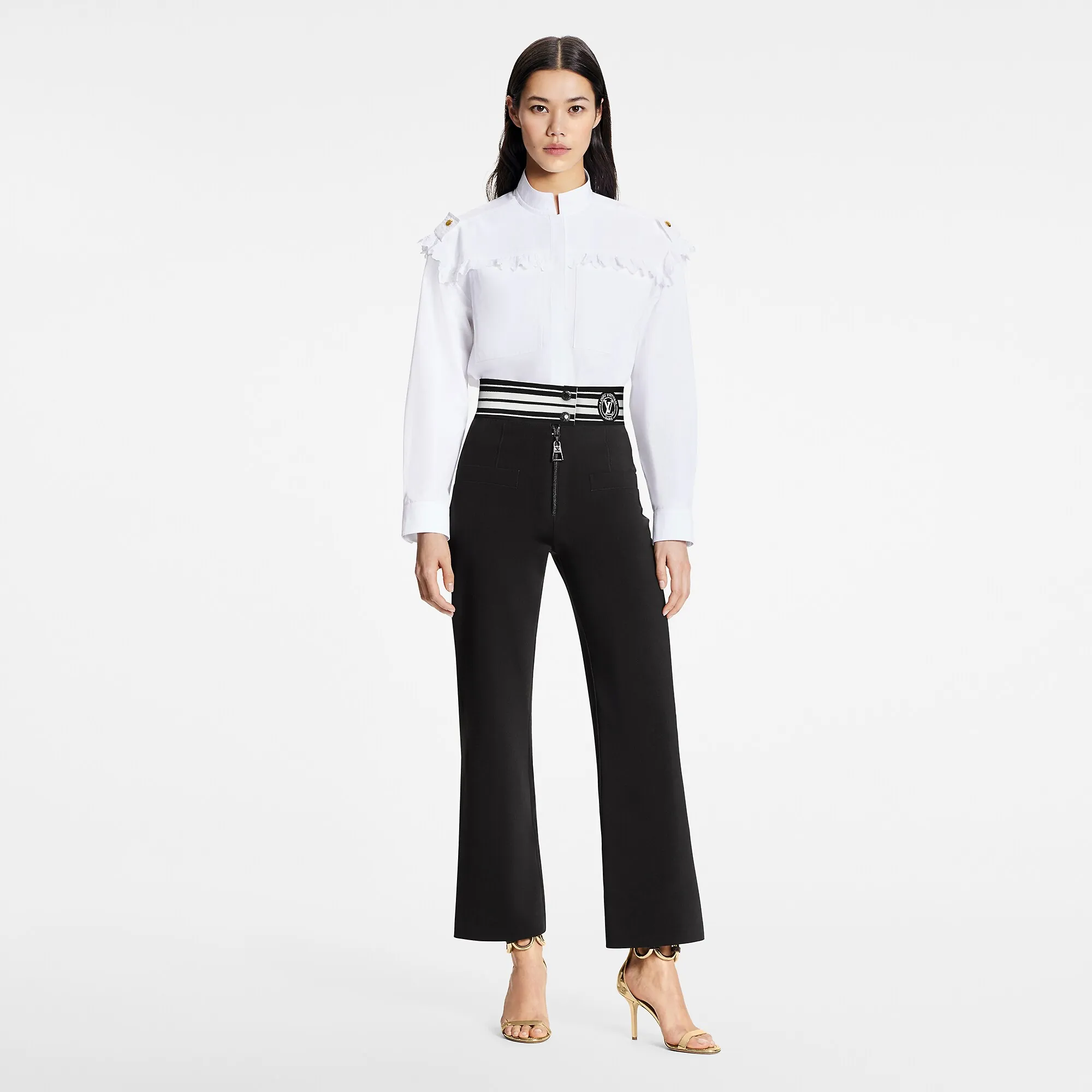 Louis Vuitton LV Stripe Technical Jersey Flared Pants - Women - Ready-to-Wear 1A9WQ5