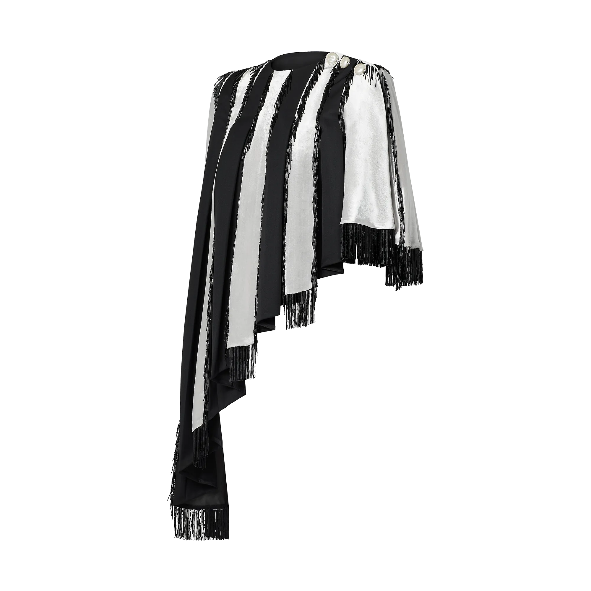 Louis Vuitton Embroidered Fringe Asymmetrical Cape - Women - Ready-to-Wear 1A9X4M