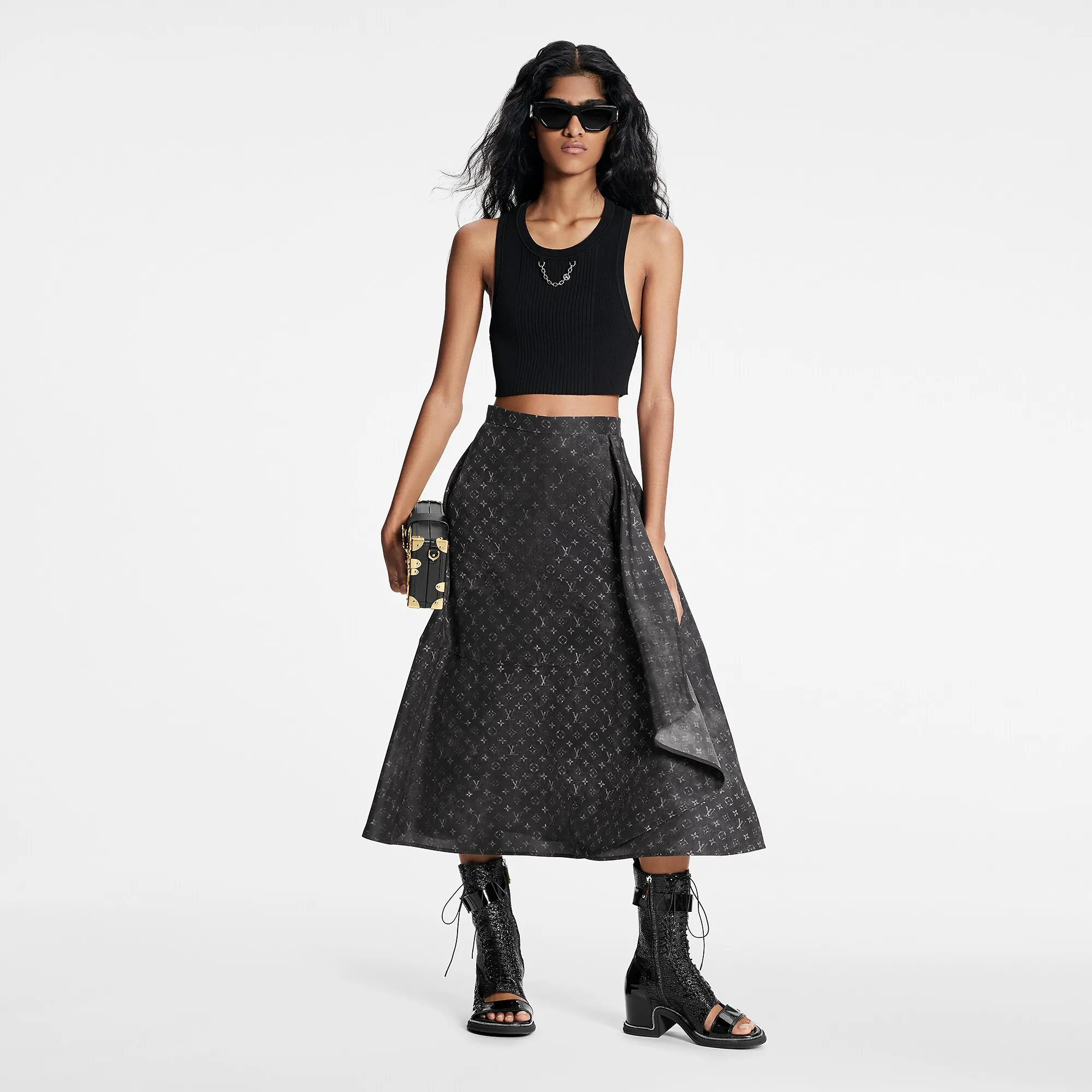 Louis Vuitton Monogram Cloud Pleat Detail Skirt - Women - Ready-to-Wear 1A9XDR