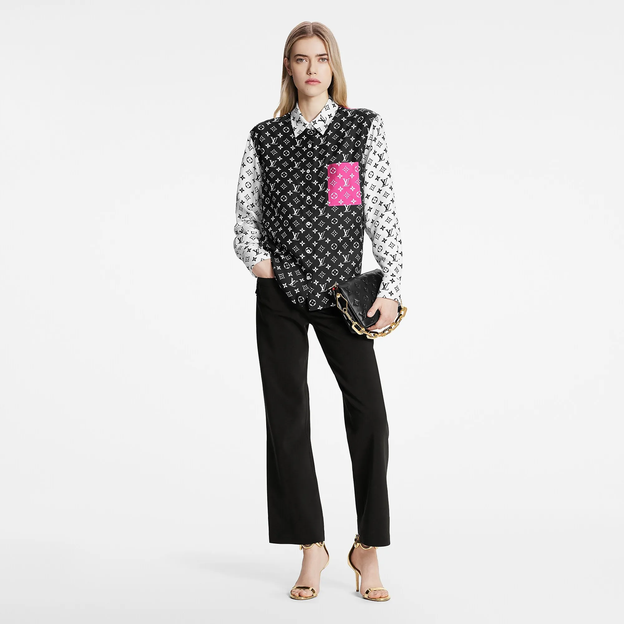 Louis Vuitton Fuchsia Accent Masculine Shirt - Women - Ready-to-Wear 1A9XES