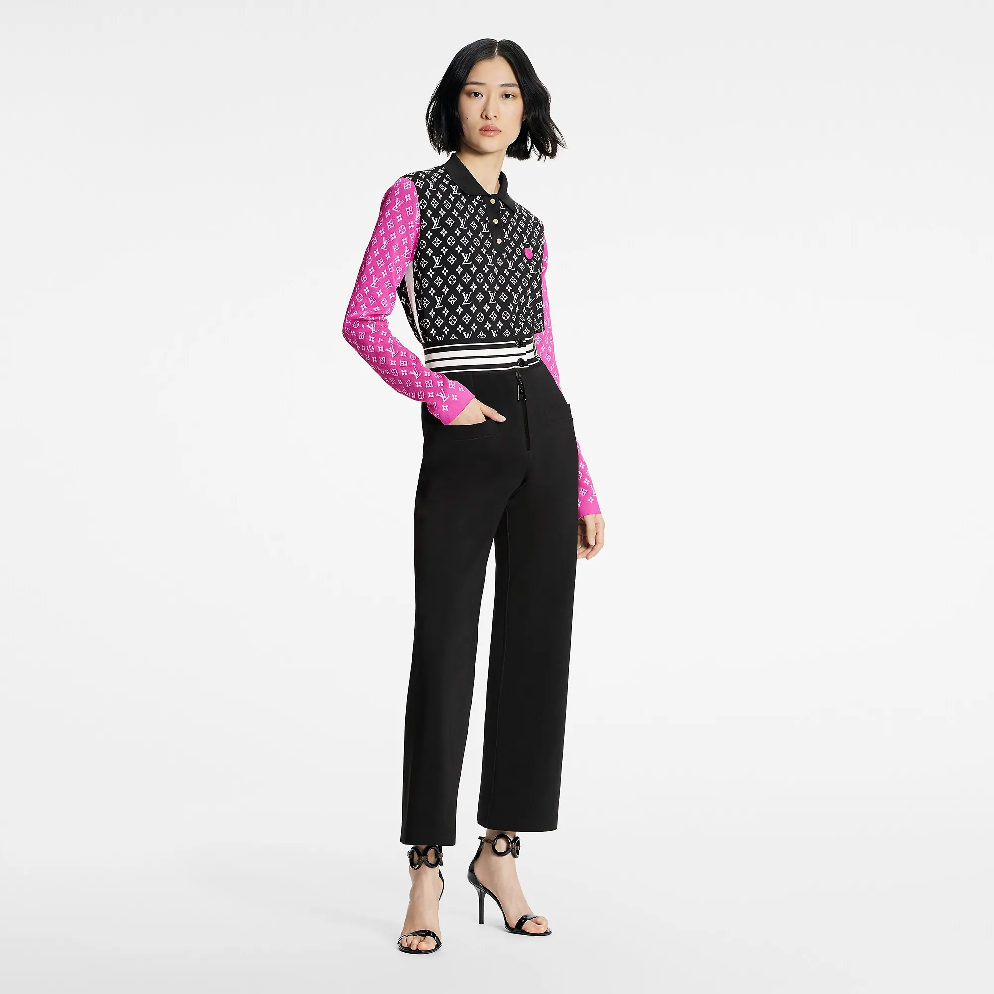 Louis Vuitton Fuchsia Accent Polo Knit Top - Women - Ready-to-Wear 1A9XPX