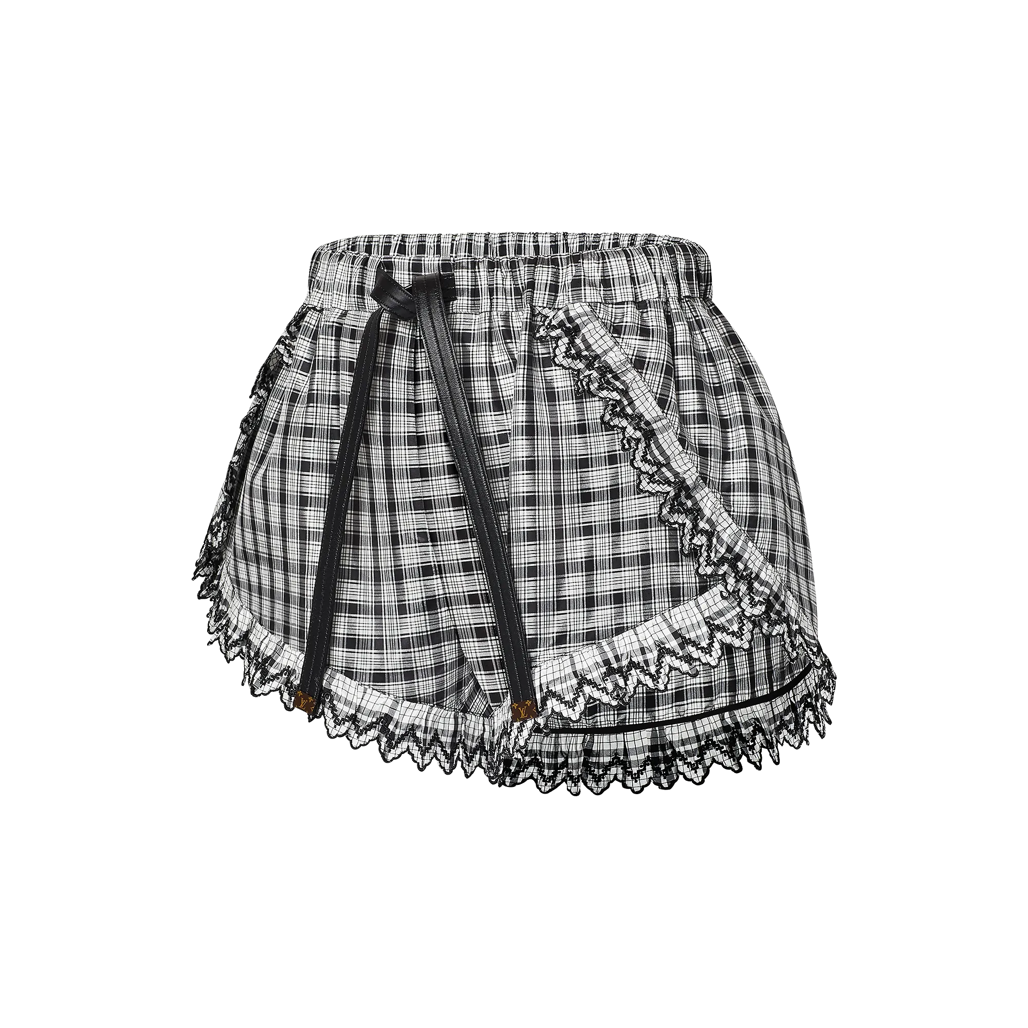 Louis Vuitton Check Ruffle Detail Mini Shorts - Women - Ready-to-Wear 1A9Z4O