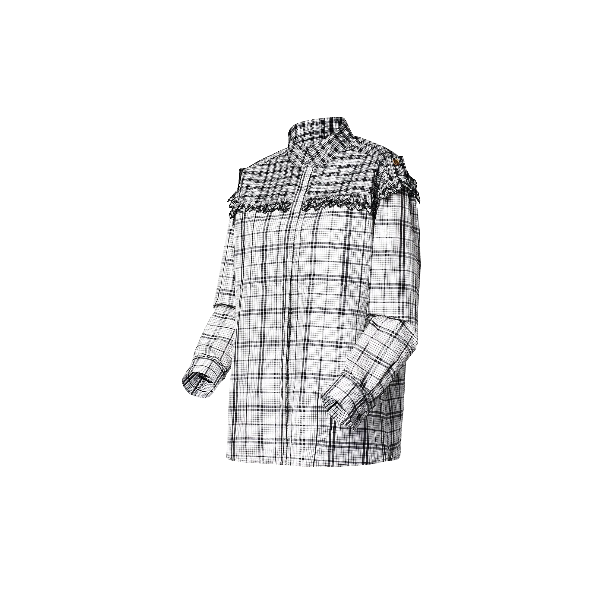 Louis Vuitton Check Ruffle Detail Blouse - Women - Ready-to-Wear 1A9Z4W