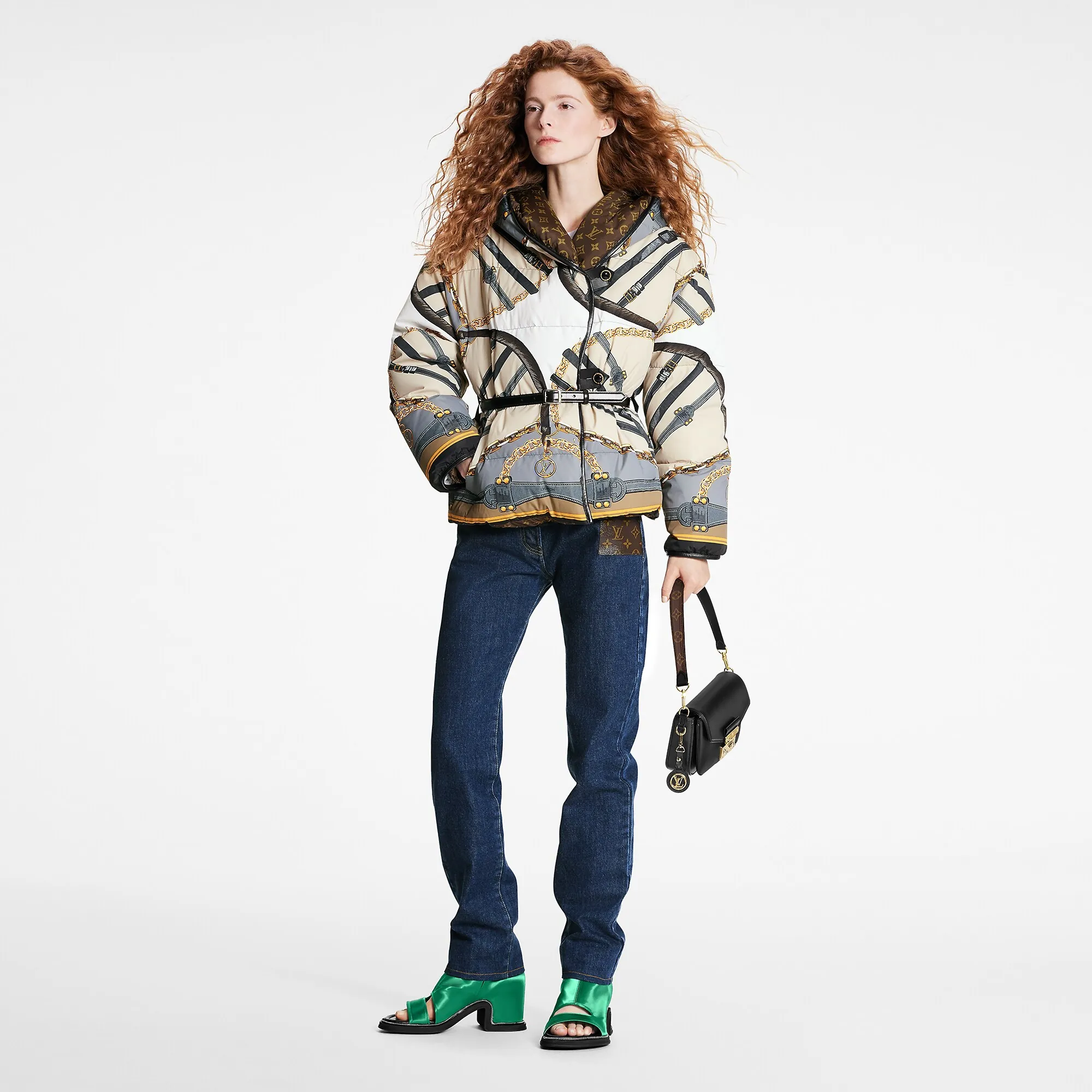 Louis Vuitton Scarf Print Padded Jacket - Women - Ready-to-Wear 1AA20T