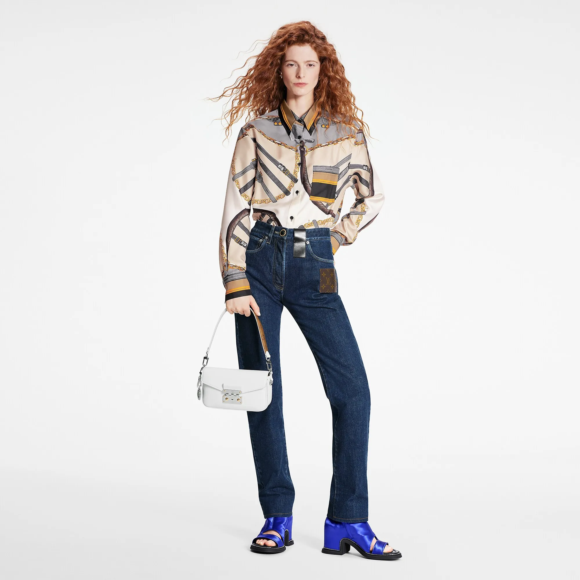 Louis Vuitton Scarf Print Silk Shirt - Women - Ready-to-Wear 1AA218