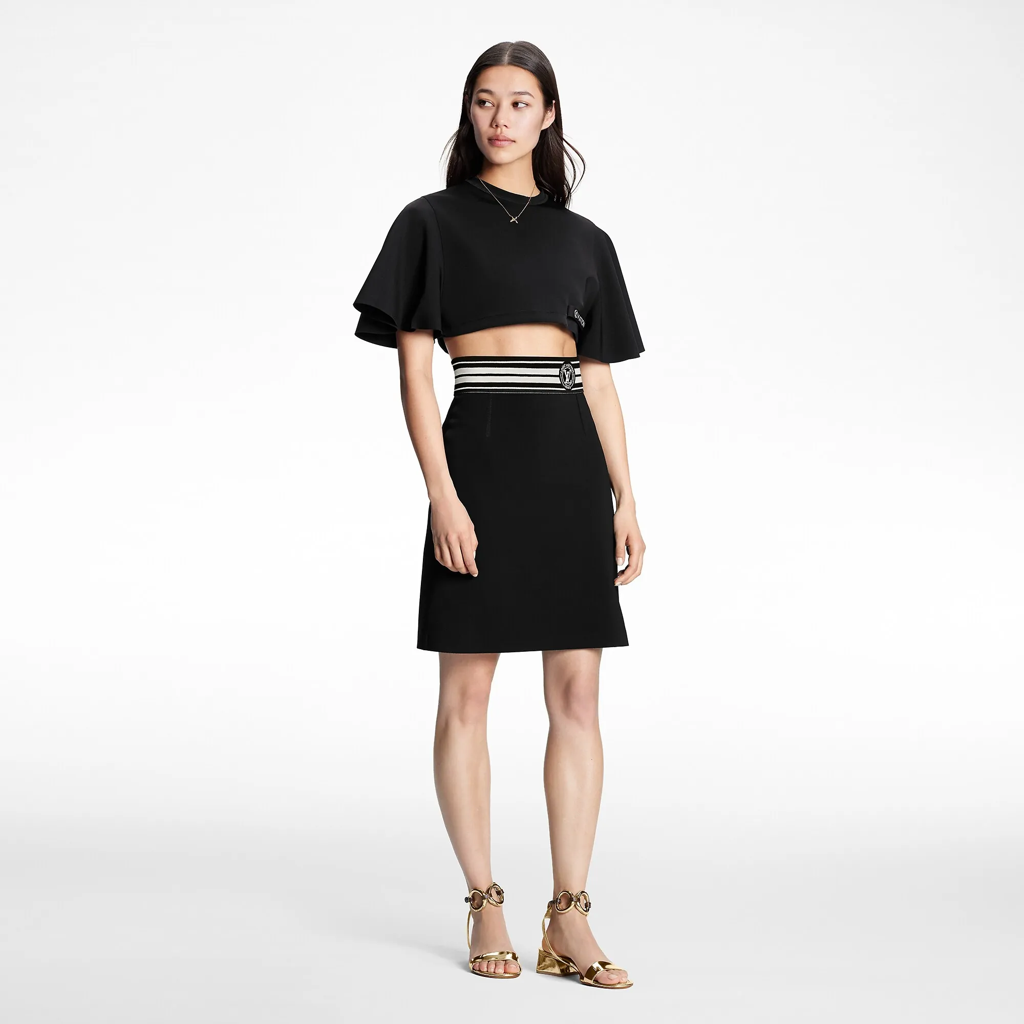 Louis Vuitton LV Stripe Pencil Skirt - Women - Ready-to-Wear 1AA4BZ Black