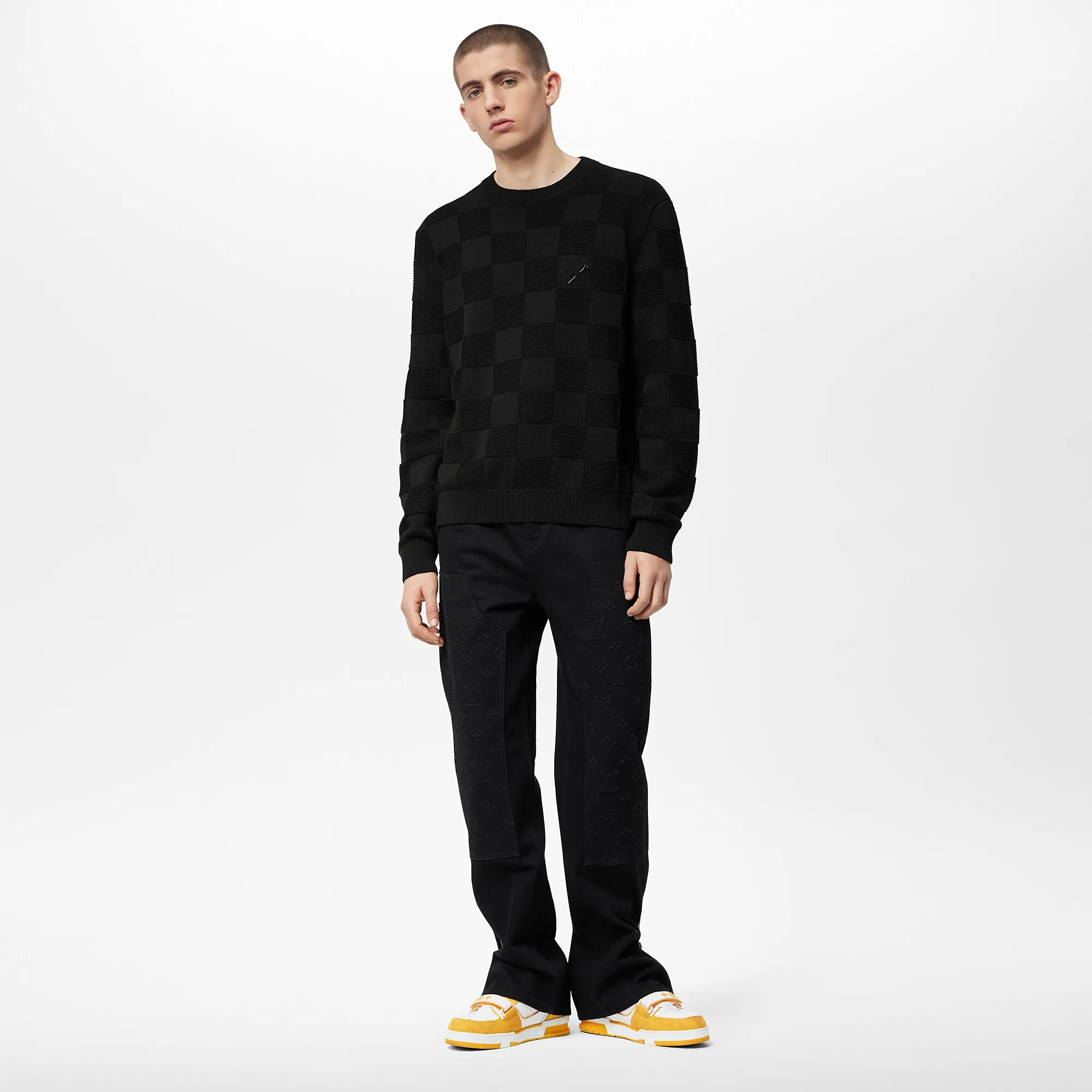 Louis Vuitton Damier Stitch Crewneck - Men - Ready-to-Wear 1AA4MF