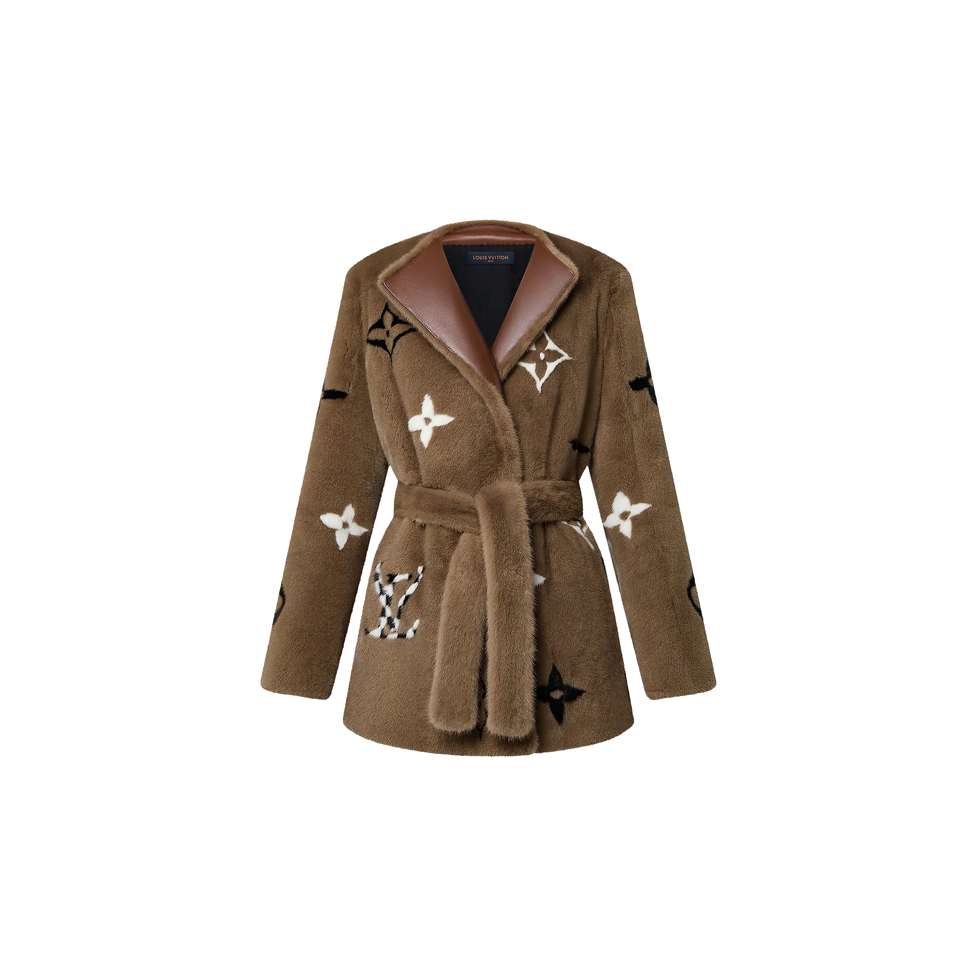 Louis Vuitton Monogram Mink Wrap Coat - Women - Ready-to-Wear 1AAG8L