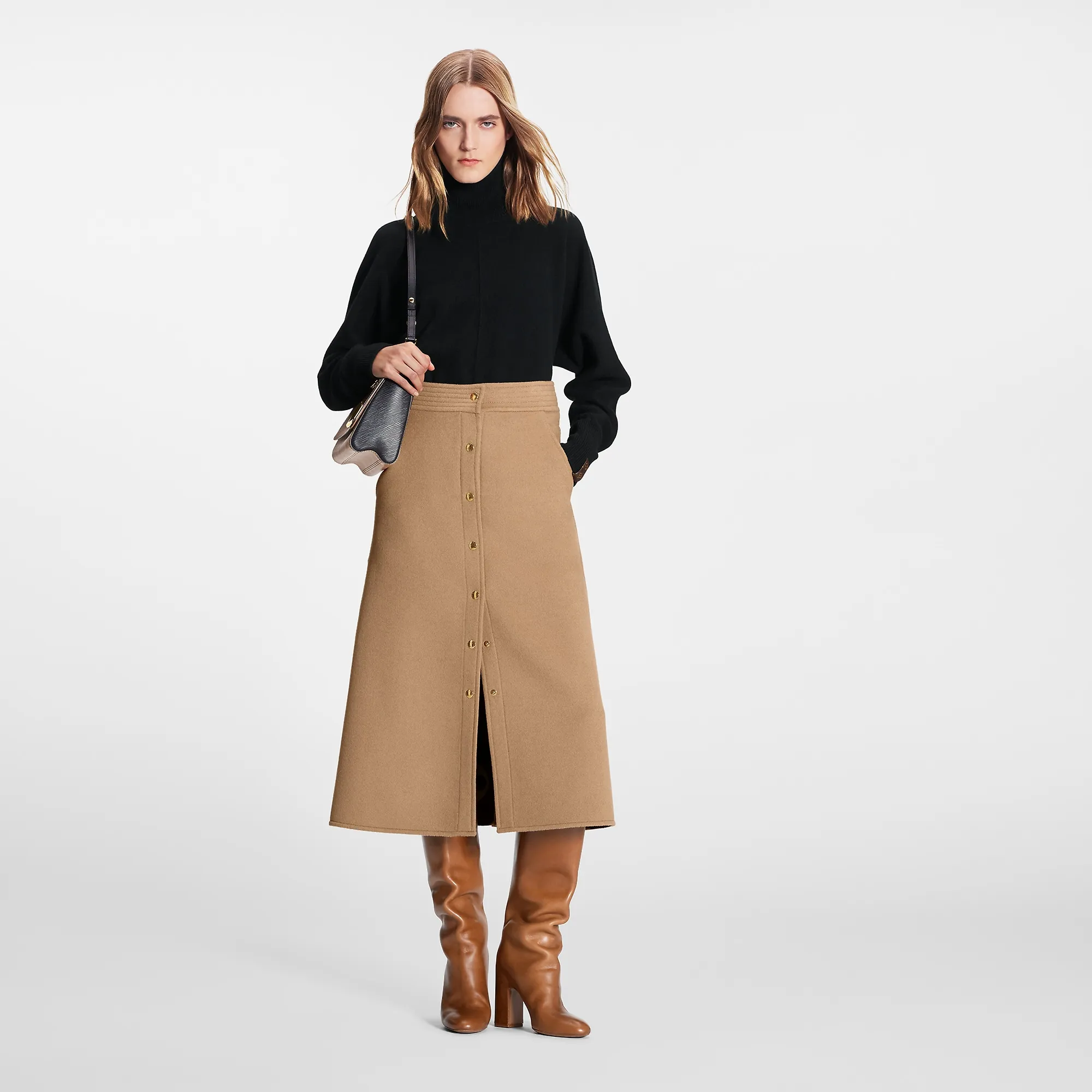 Louis Vuitton Double Face Button Down Midi Skirt - Women - Ready-to-Wear 1AAGAF