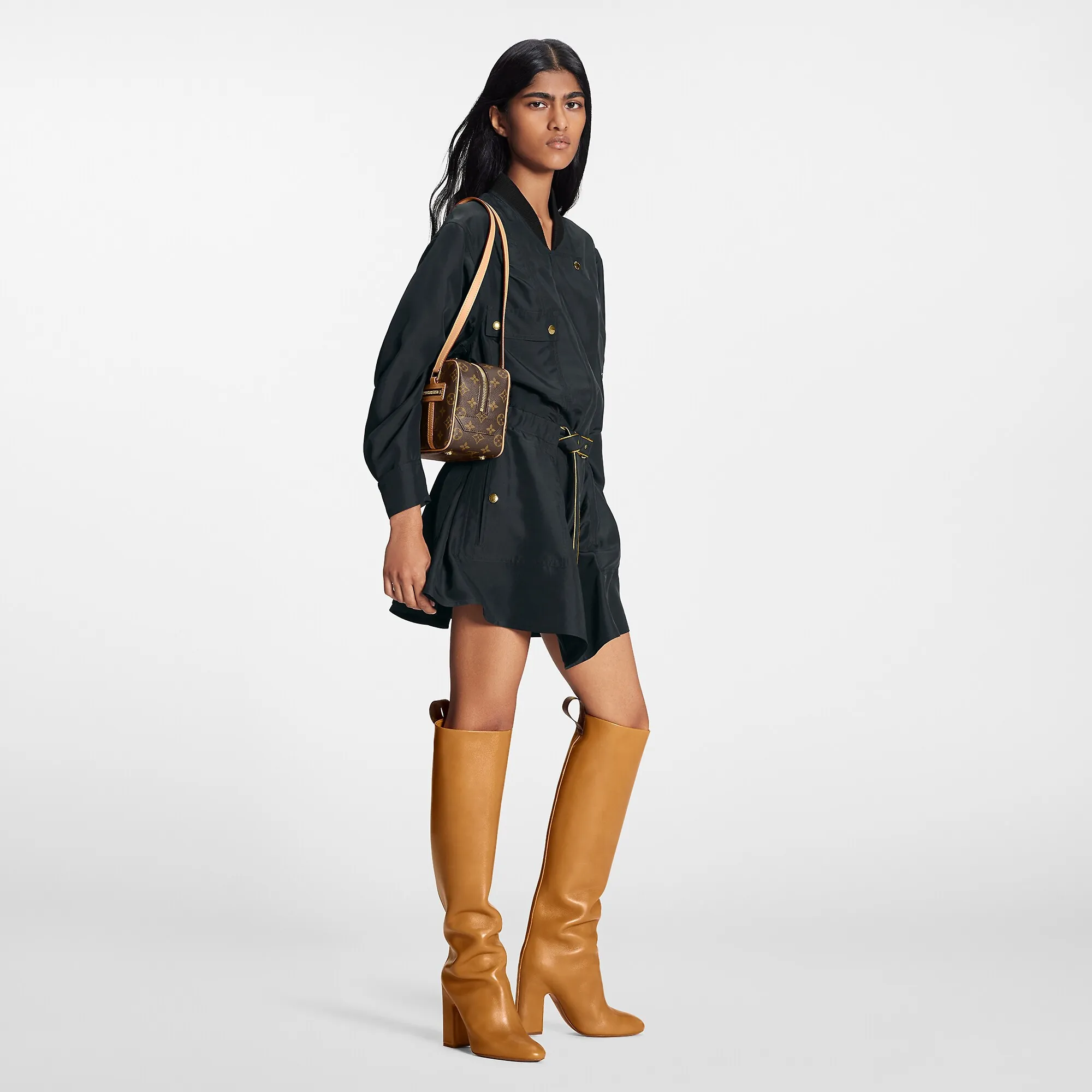 Louis Vuitton Biker-Detail Silk Dress - Women - Ready-to-Wear 1AAGAN