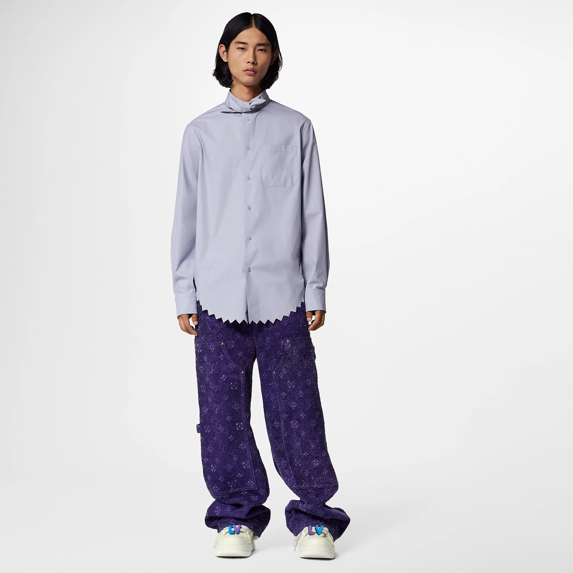 Louis Vuitton Knotted Collar Long-Sleeved Shirt - Men - Ready-to-Wear 1AB5F5