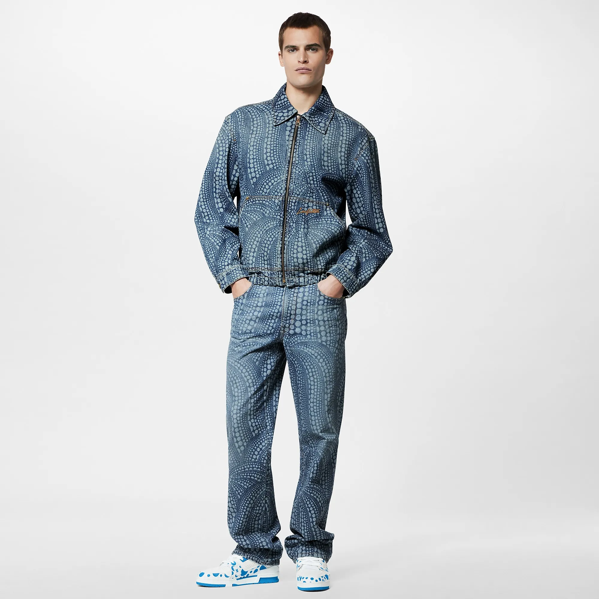 Louis Vuitton LV x YK All Over Pumpkin Denim Pants - Men - Ready-to-Wear 1AB6OB