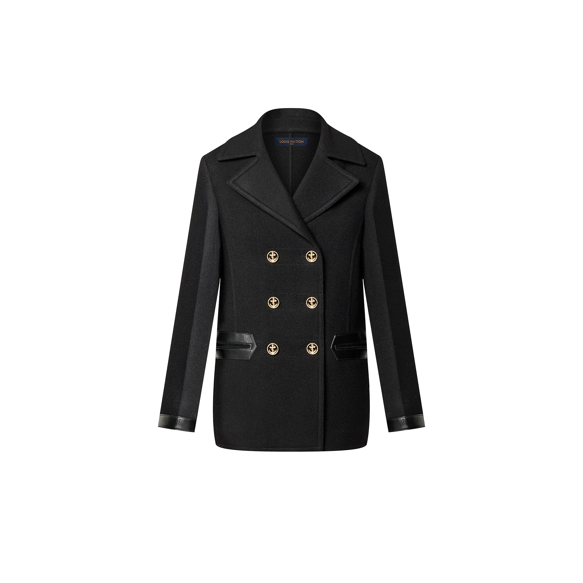 Louis Vuitton Leather Accent Double-Breasted Coat - Women - Ready-to-Wear 1AB77T