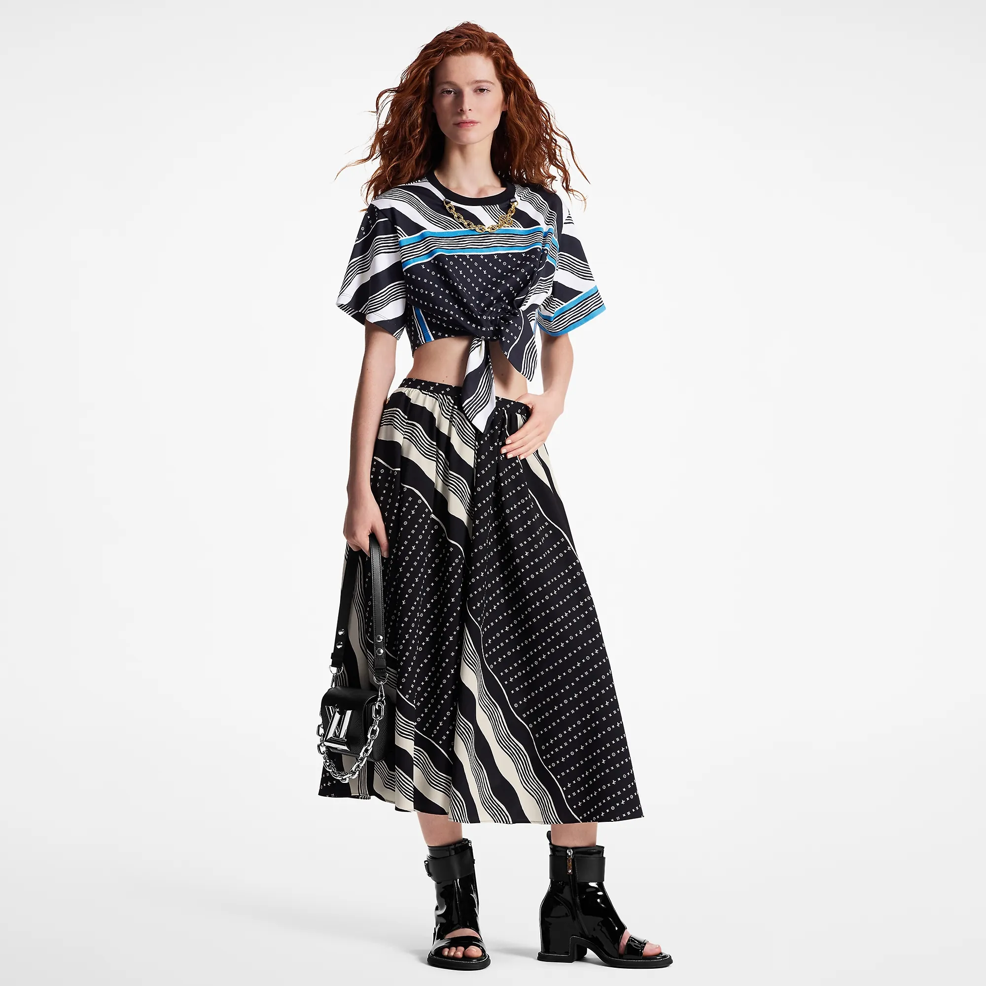 Louis Vuitton Monogram Wave Self-Tie T-Shirt - Women - Ready-to-Wear 1ABCEA