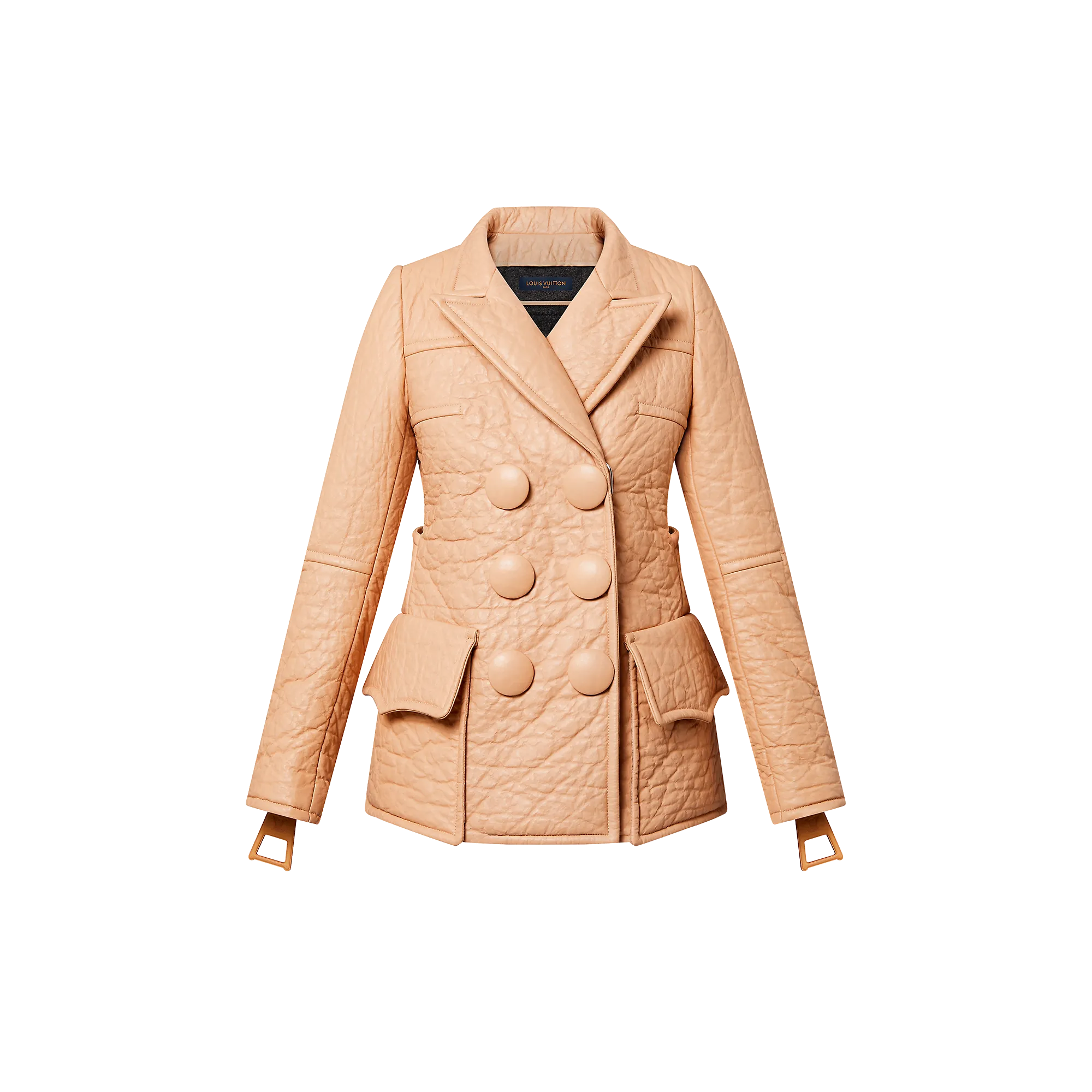 Louis Vuitton Textured Leather Peacoat - Women - Ready-to-Wear 1ABEGU