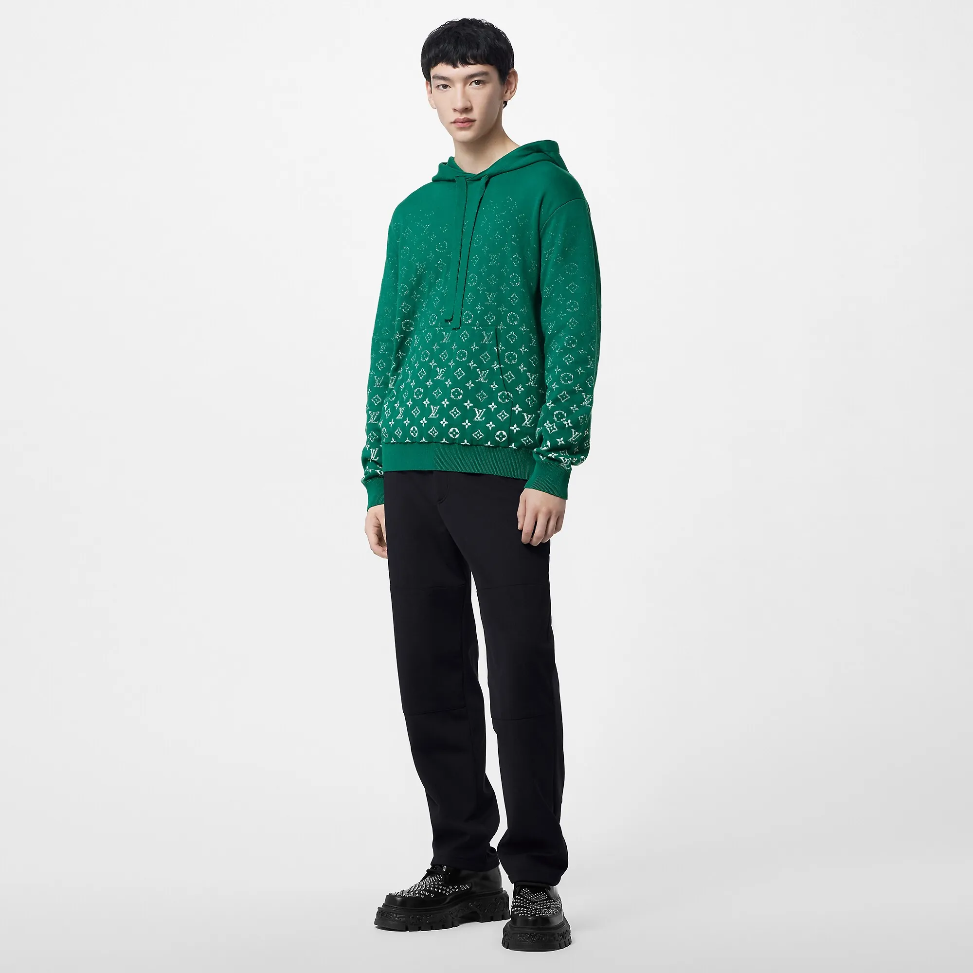 Louis Vuitton Monogram Gradient Cotton Hoodie - Men - Ready-to-Wear 1ABIYT Green