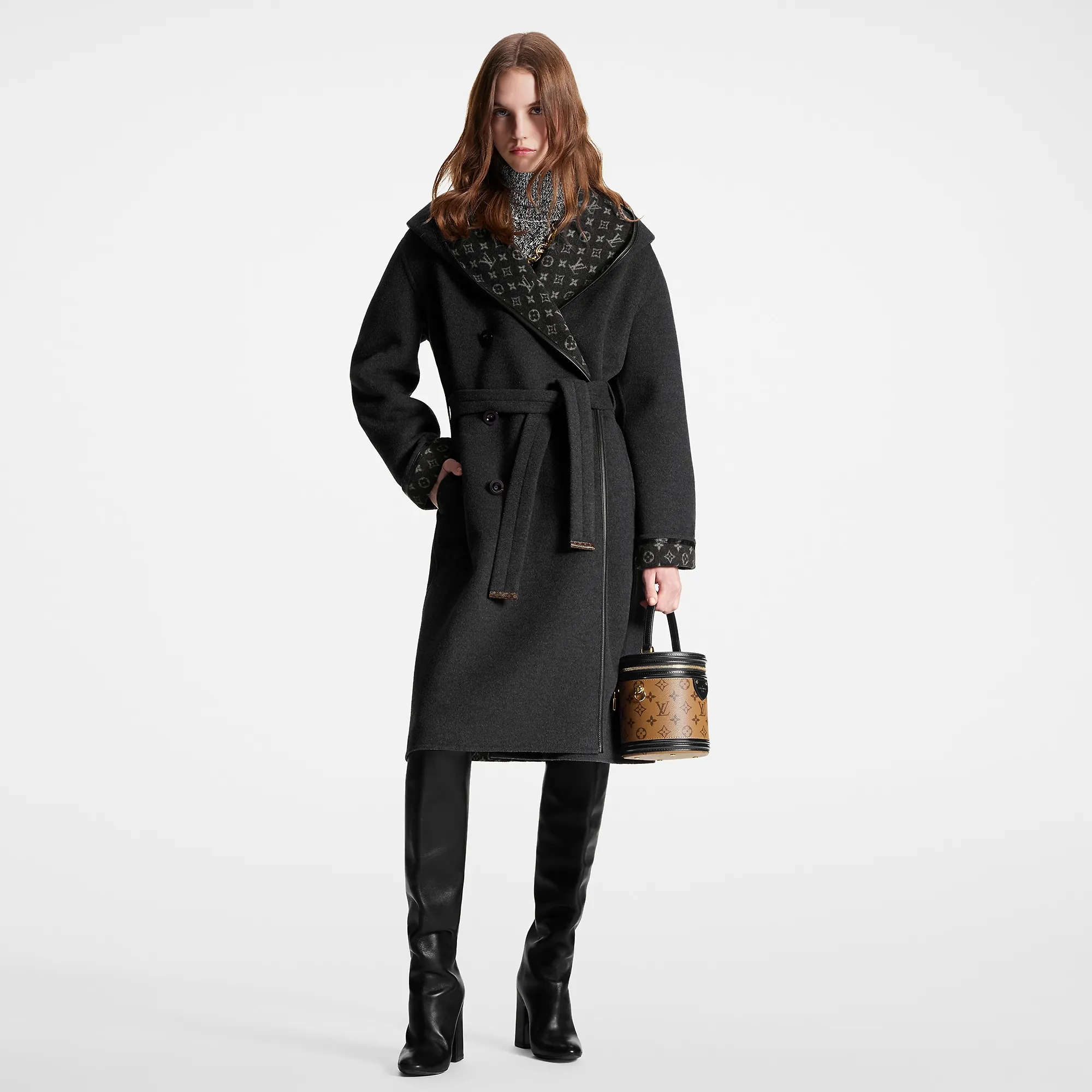 Louis Vuitton Hooded Double-Breasted Coat - Women - Ready-to-Wear 1ABQMM