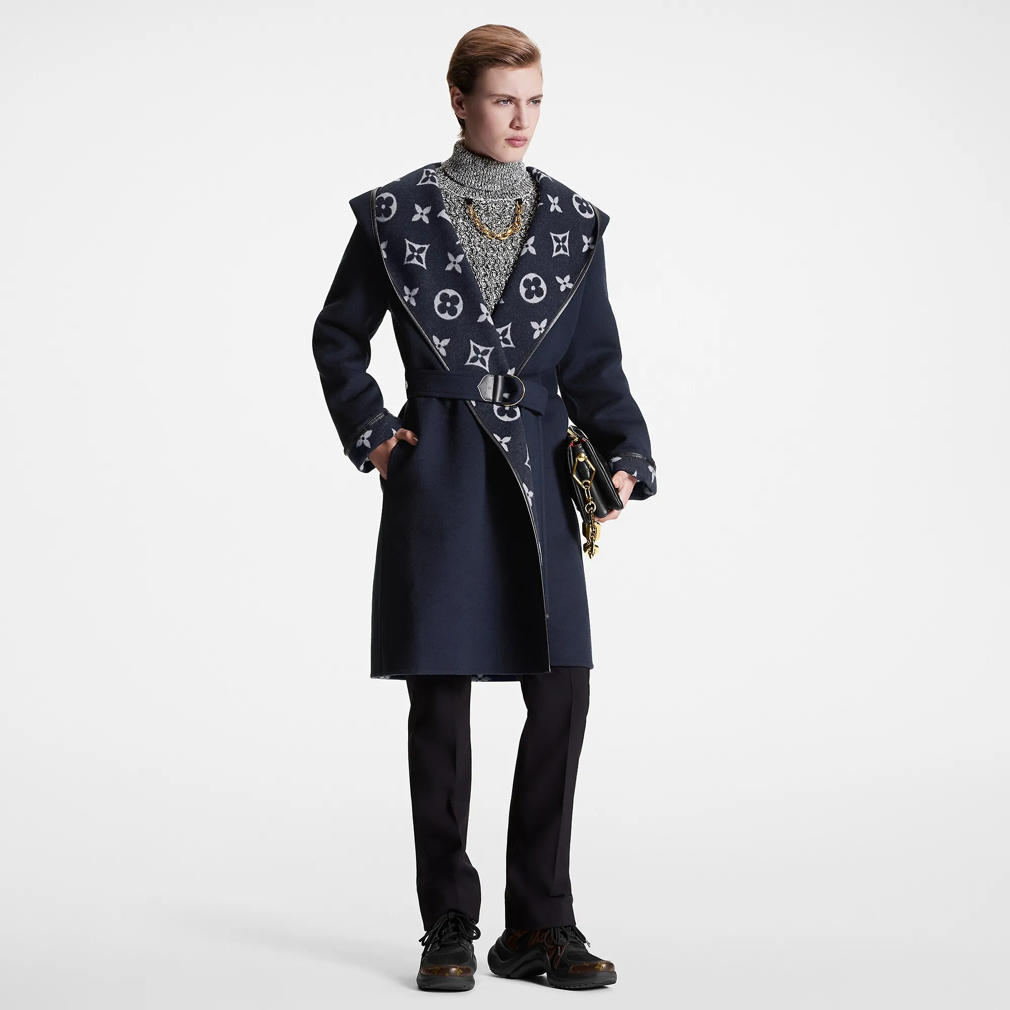 Louis Vuitton Signature Hooded Wrap Coat - Women - Ready-to-Wear 1ABQOI