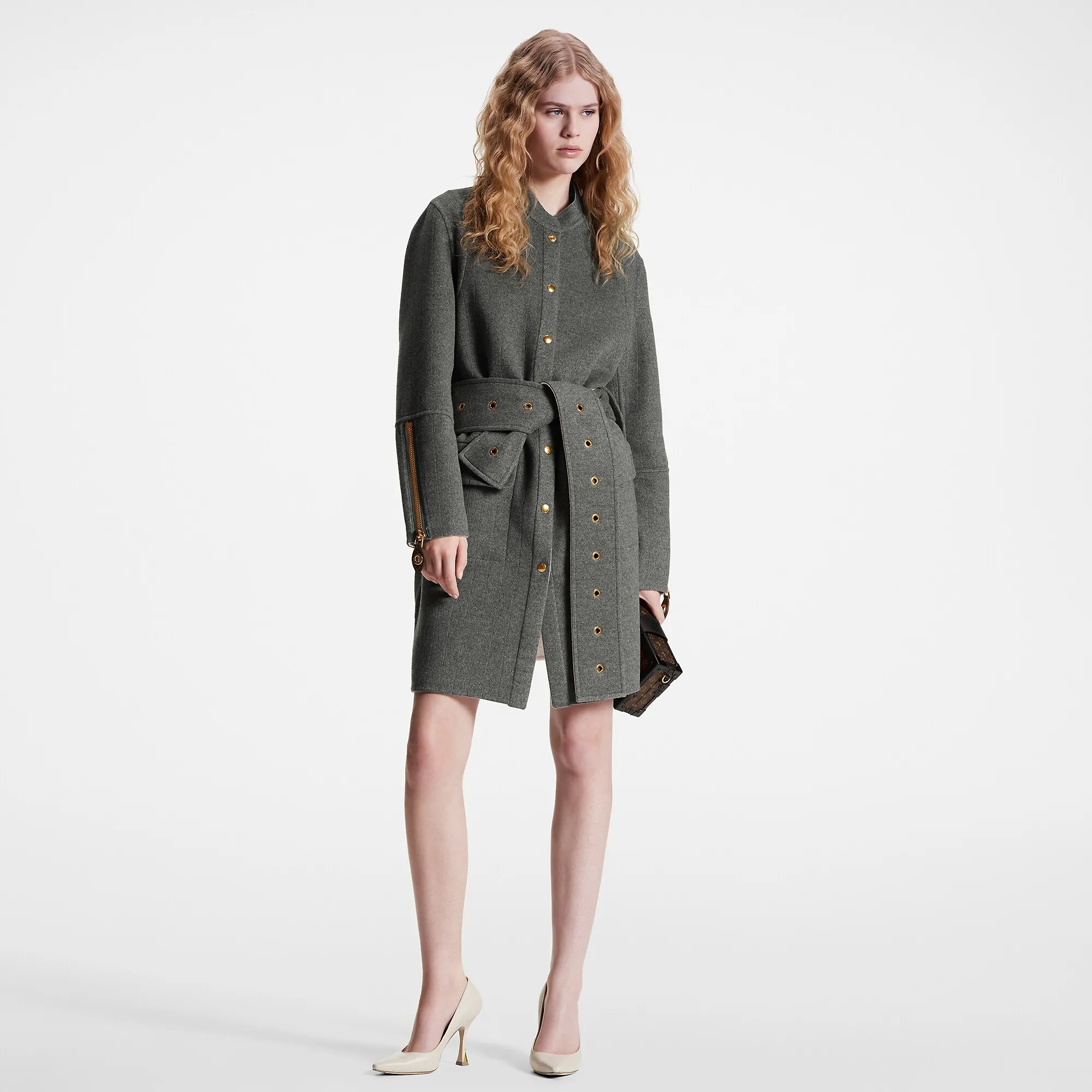 Louis Vuitton Belted Pinstripe Topstitch Coat - Women - Ready-to-Wear 1ABQSM