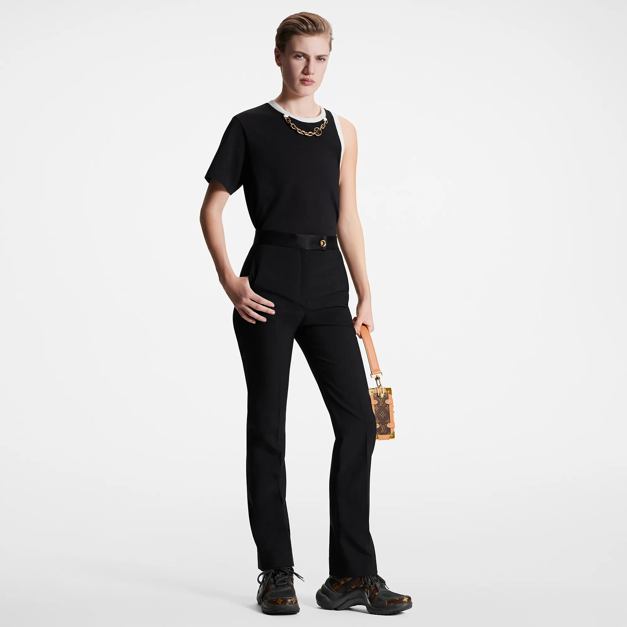 Louis Vuitton Satin Waistband Tailored Pants - Women - Ready-to-Wear 1ABSVV