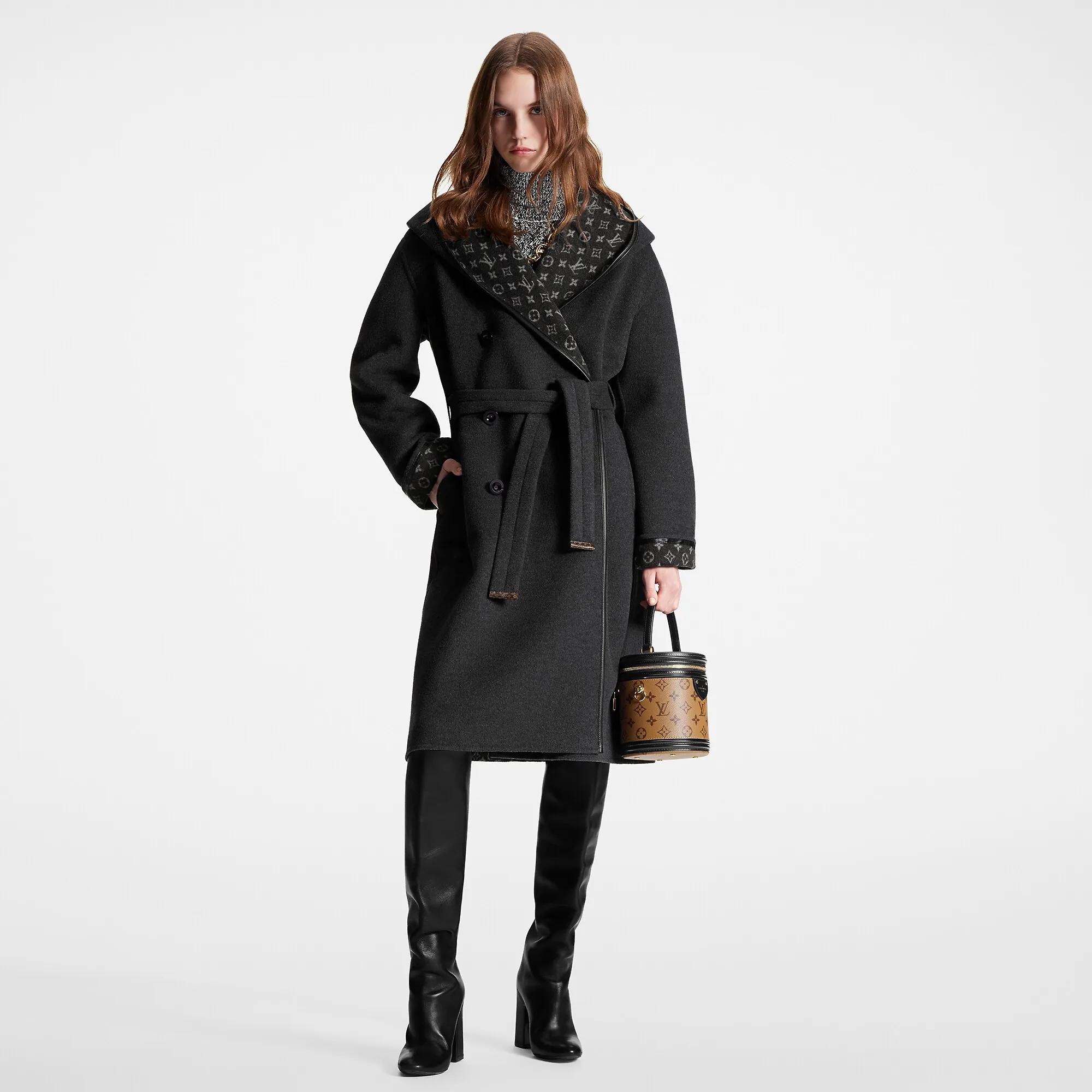 Louis Vuitton Hooded Double-Breasted Coat - Women - Ready-to-Wear 1ABTGK