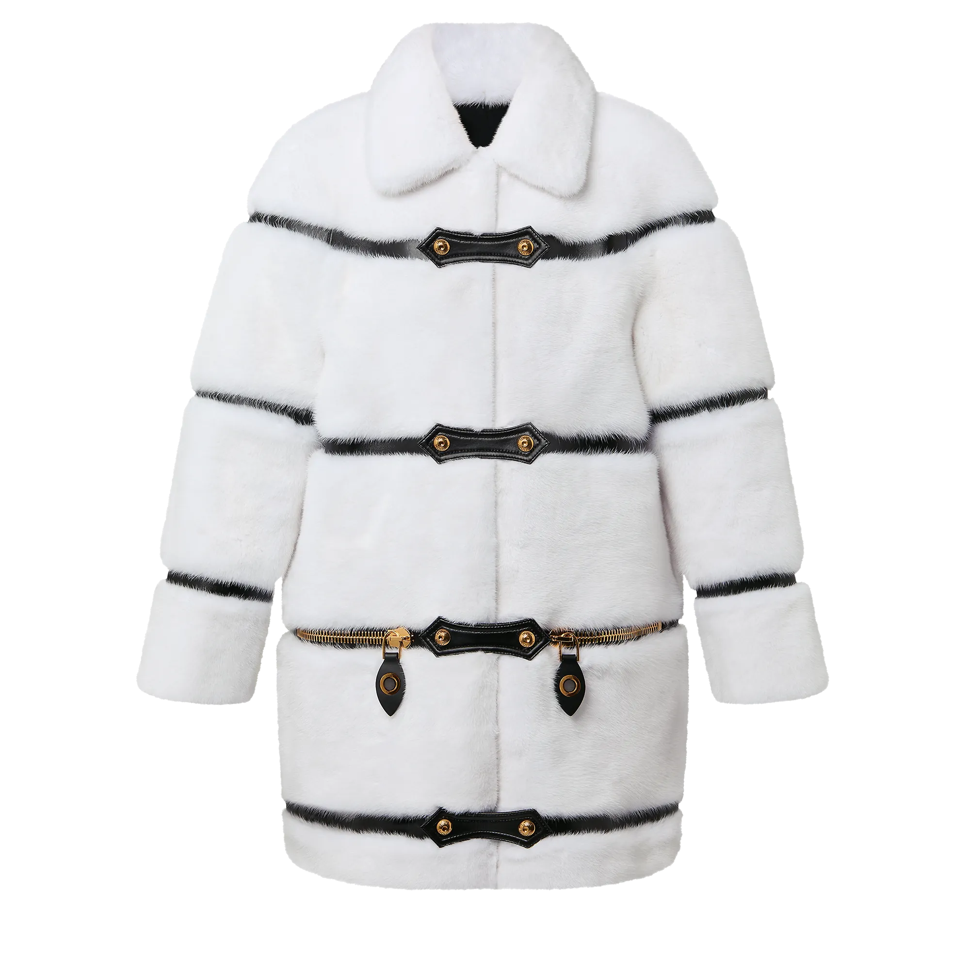 Louis Vuitton Leather Strip White Mink Coat - Women - Ready-to-Wear 1ABXPX