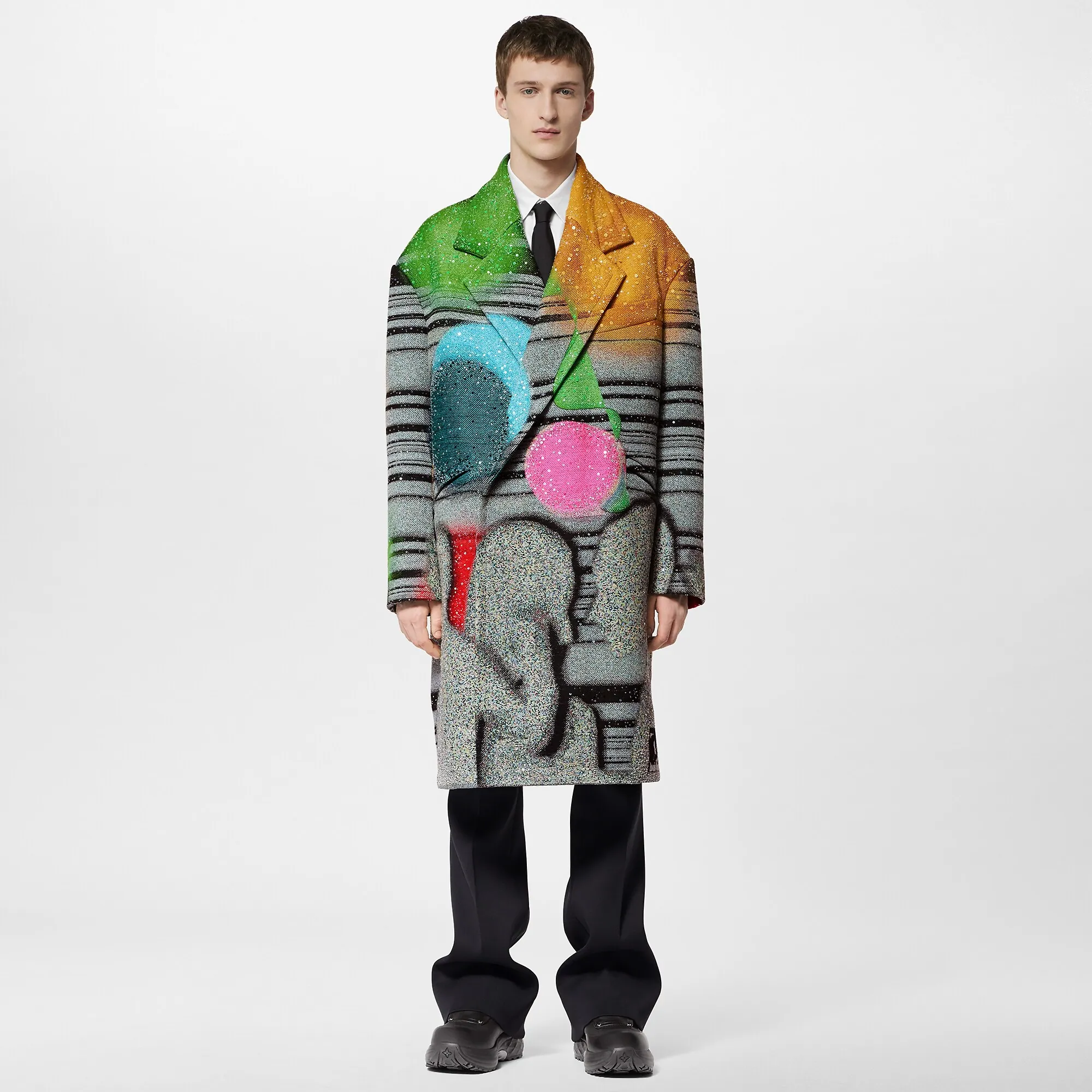 Louis Vuitton Made To Order Embroidered Jacquard Wool Coat - Men - Ready-to-Wear 1ABXVZ