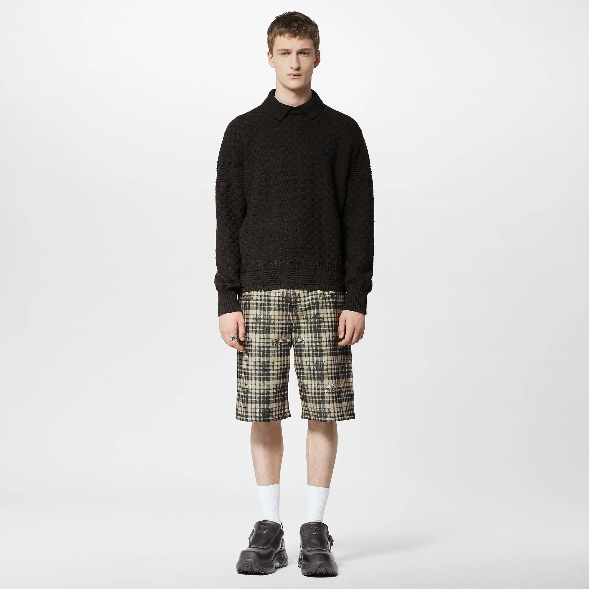 Louis Vuitton Louis Vuitton Checked Denim Shorts - Men - Ready-to-Wear 1ABY9F