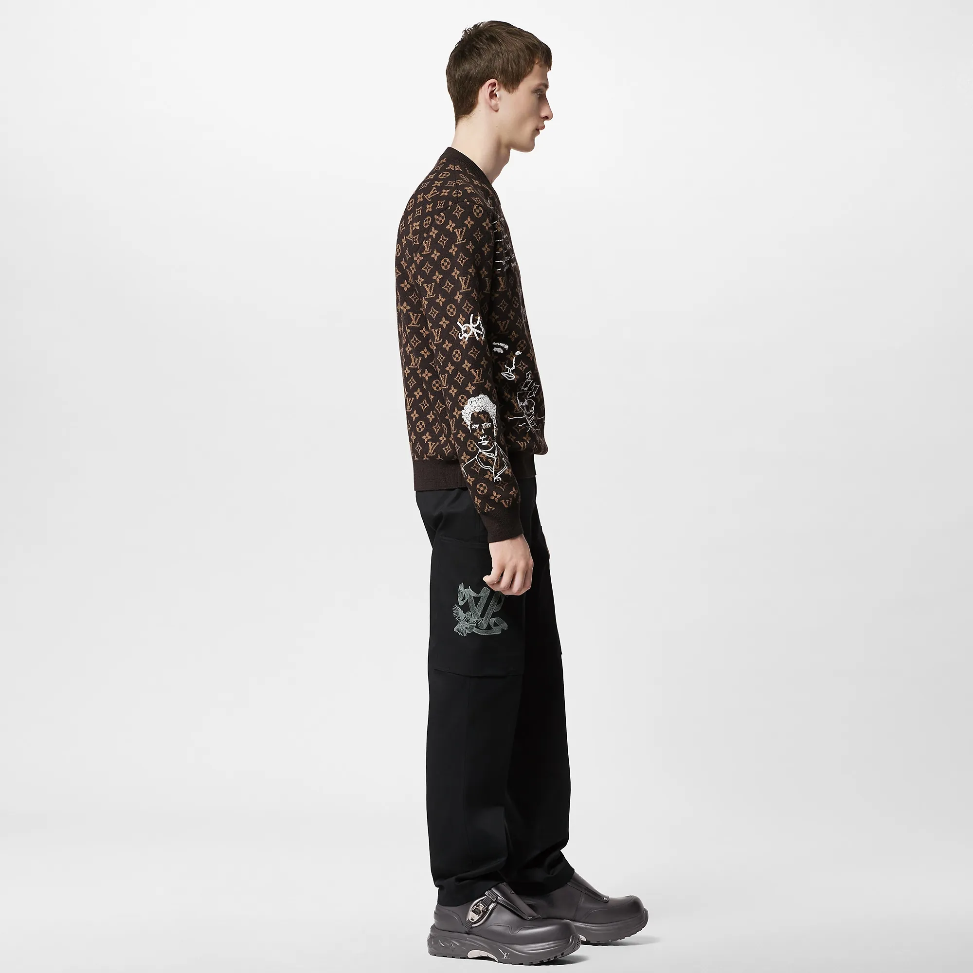 Louis Vuitton Embroidered Technical Cotton Cargo Pants - Men - Ready-to-Wear 1ABYDK